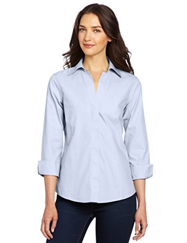 Foxcroft Women's Taylor Essential Non-Iron Blouse - Wrinkle-Free Button Down Shirt for Office, Business & Casual Wear