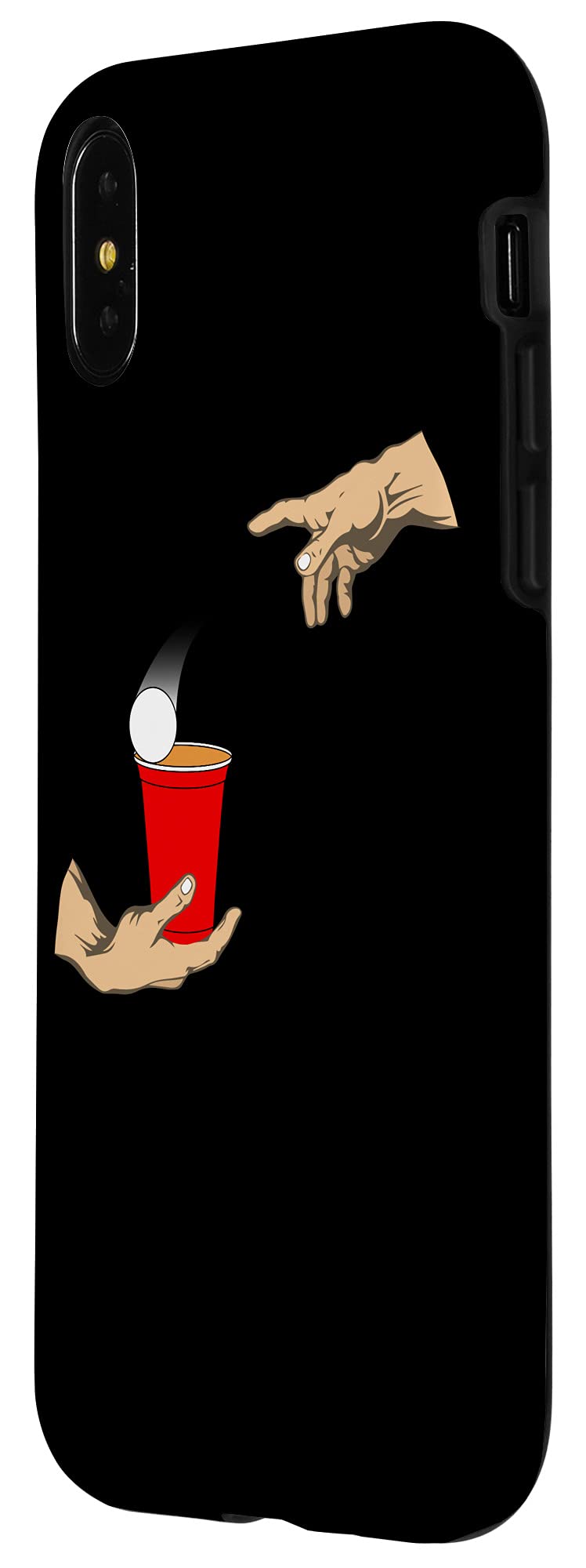 iPhone X/XS Beer Pong Case - Michelangelo's Creation of Adam Design - Durable Protective Phone Cover for Parties, Bars & Game Nights