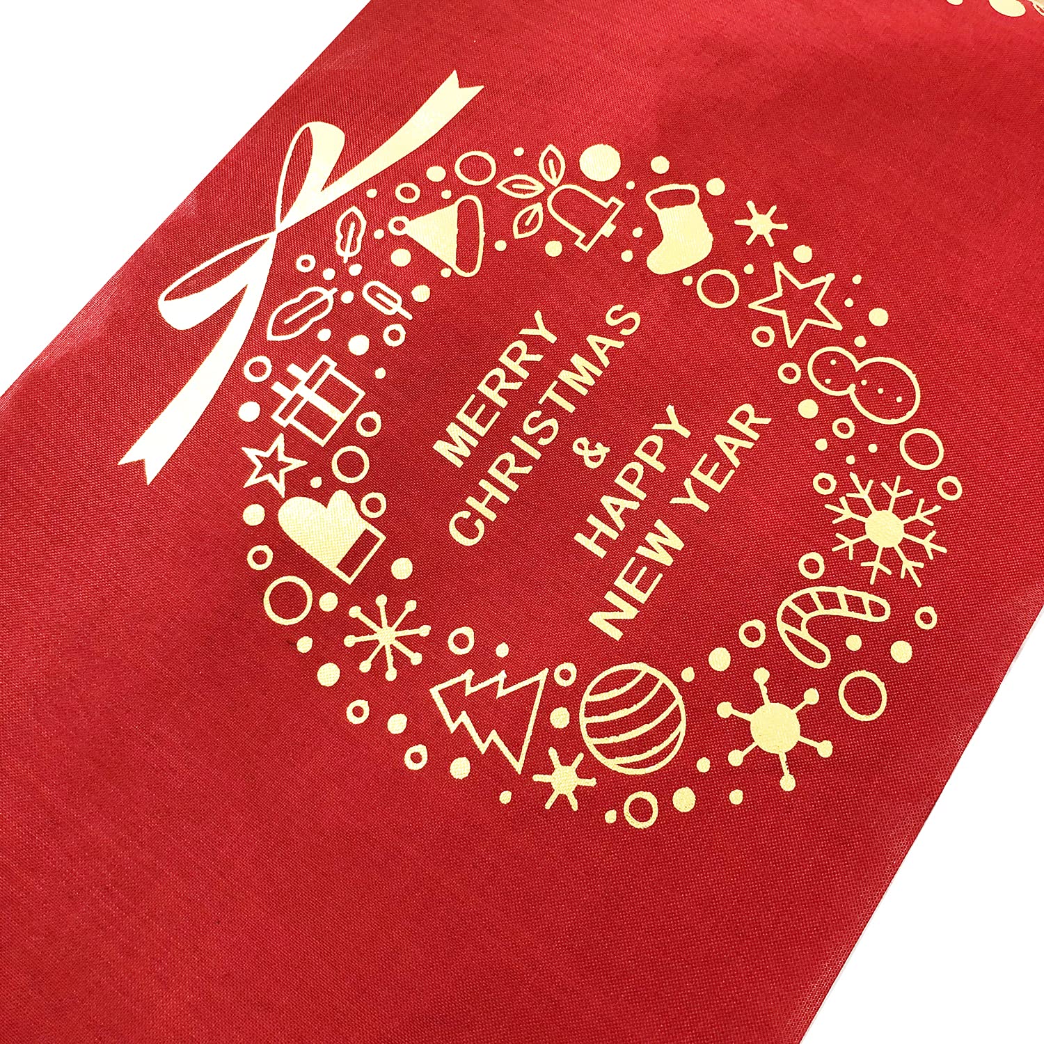 11''x 108'' Gold Garland Linen Table Runner for Christmas & New Year Dining Room Decoration, Perfect for Holiday Parties and Festive Gatherings