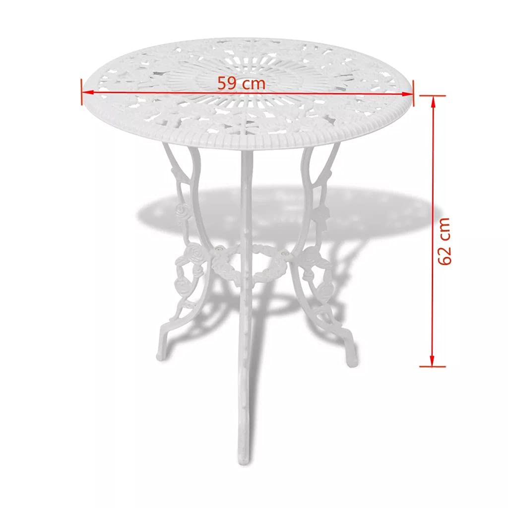 Modern & Stylish 3-Piece Outdoor Patio Bistro Set - Durable Cast Aluminum Furniture in White - Perfect for Garden, Balcony & Backyard Relaxation