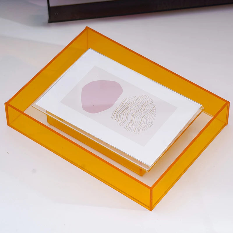 Neon Dreams Acrylic Picture Frame - Modern LED Photo Display for Wall Decor, Bedroom, Living Room & Office - Shatter-Resistant Clear Plastic Frame for 4x6, 5x7, 8x10 Photos