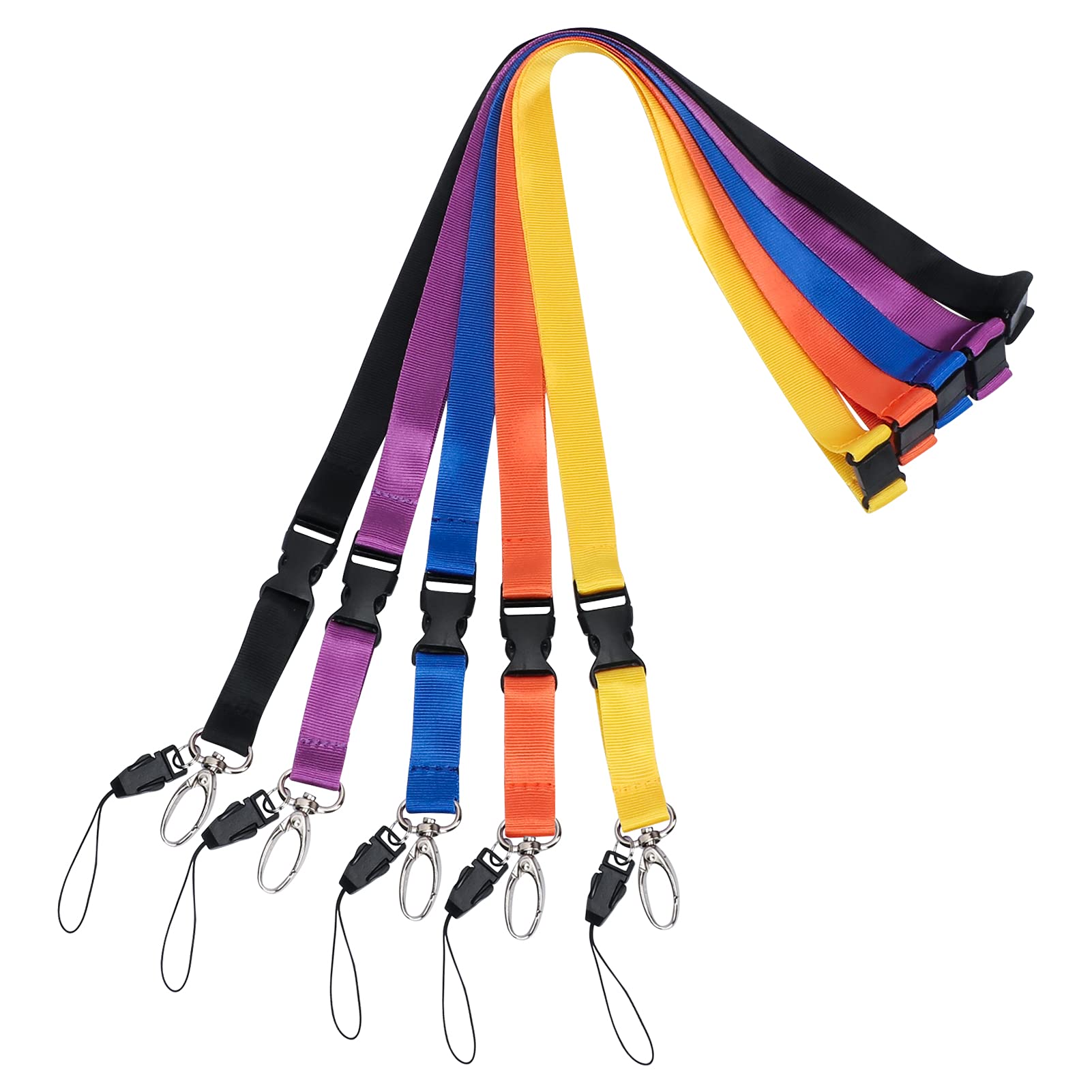 Colorlife 5 Pack ID Badge Lanyards for Keys, Cards & USB - Office & Events