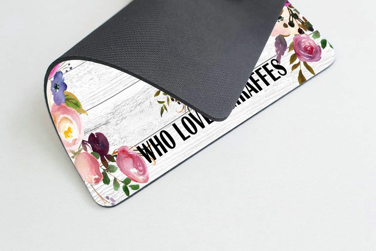 Premium Smooffly Giraffe Mouse Pad - Cute Office Desk Accessory for Women, Funny Quote Mouse Mat, Perfect Gift for Giraffe Lovers - Ideal for Home Office, Gaming Setup & Workstation Decor