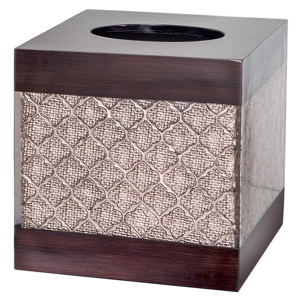 Modern Brown Dahlia Square Tissue Box Cover - Elegant Decorative Bathroom Tissue Holder for Home & Office Decor | Perfect for Bathrooms, Living Rooms & Bedrooms