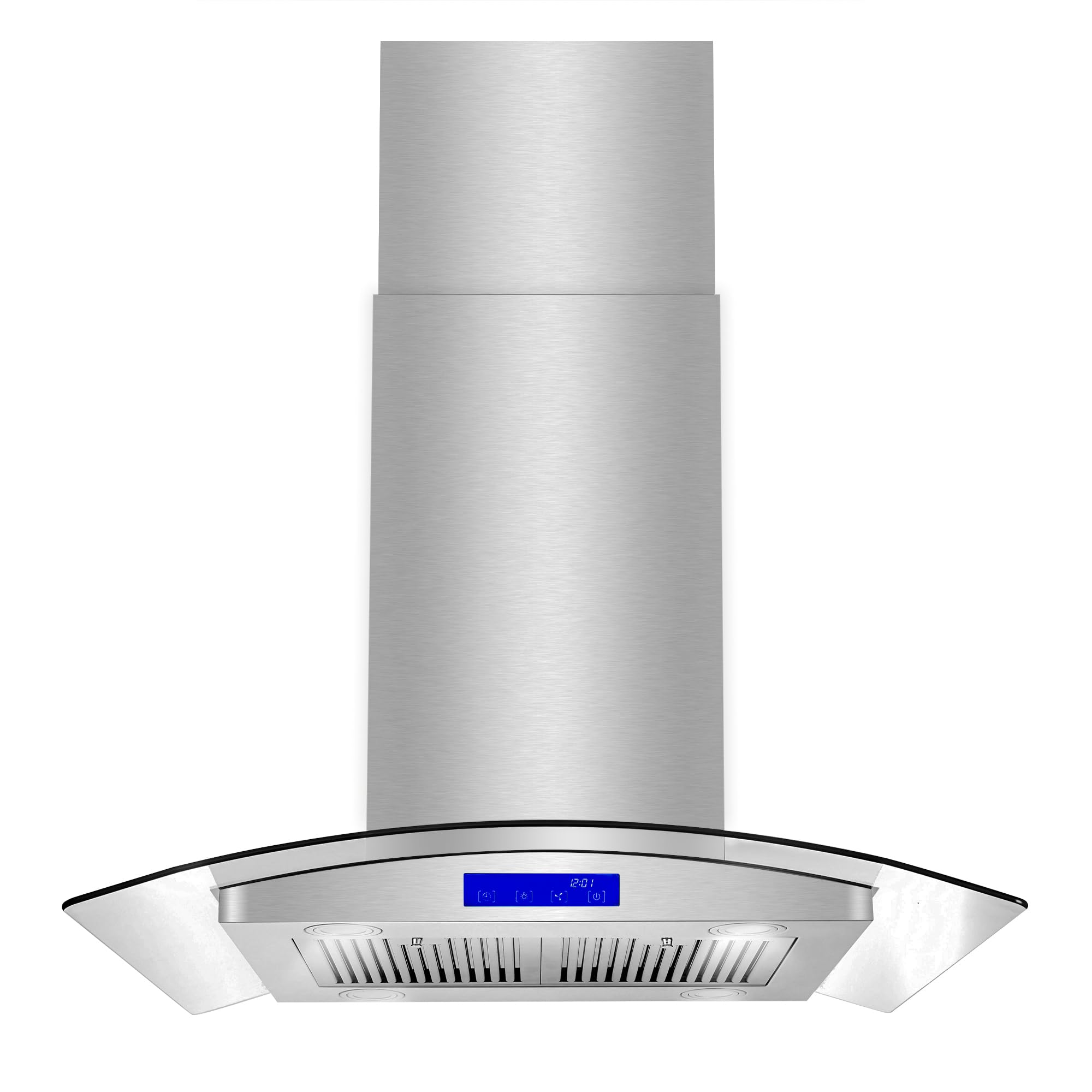 COSMO COS-668ICS750 30-inch Stainless Steel Ducted Island Range Hood - 380 CFM, Soft Touch Controls, LED Lighting - Perfect for Modern Kitchen Islands & Open Concept Homes