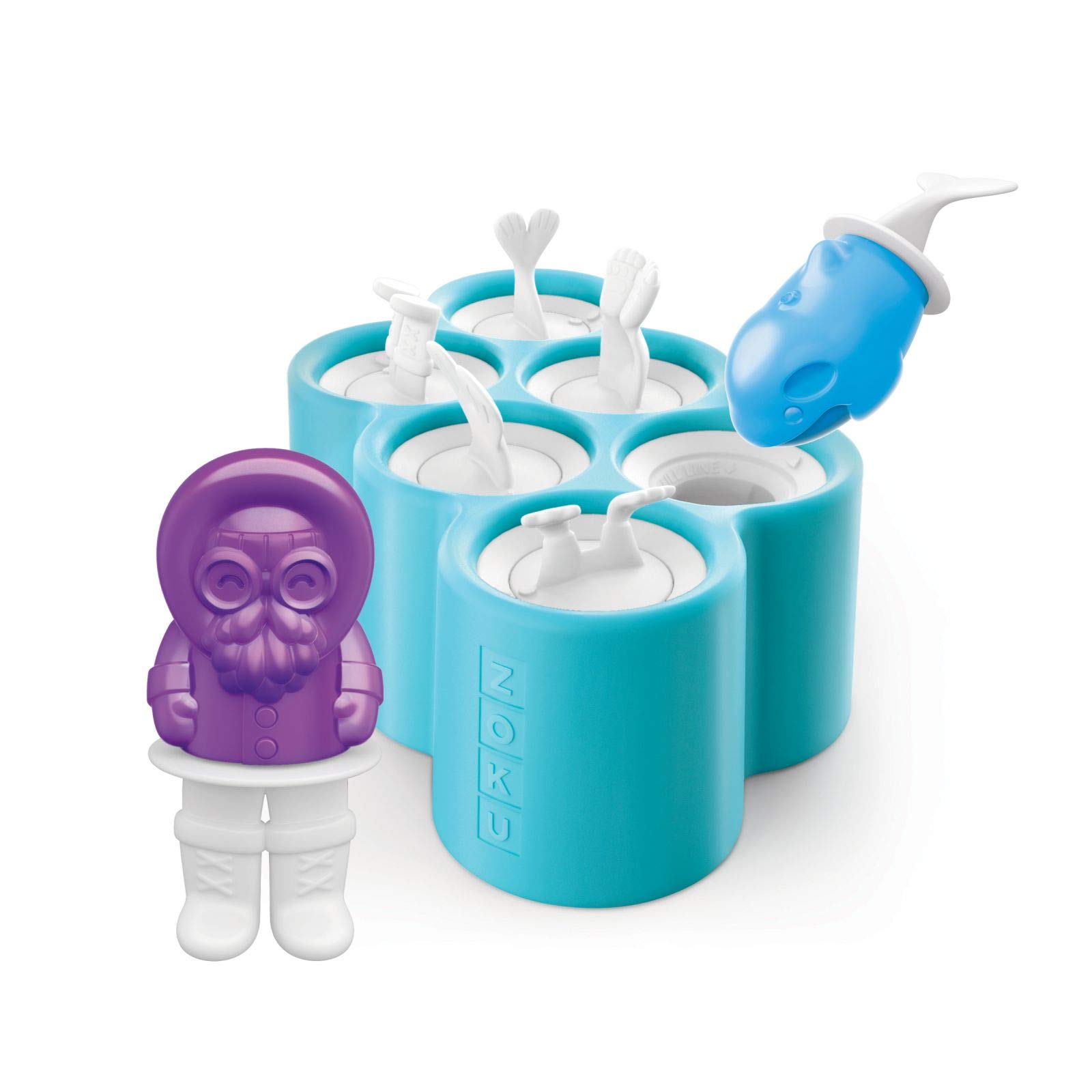 Zoku Polar Pop Molds - 5 Explorer-Themed Popsicle Molds in One Tray | BPA-Free, Easy Release | Perfect for Kids' Summer Treats & Party Snacks