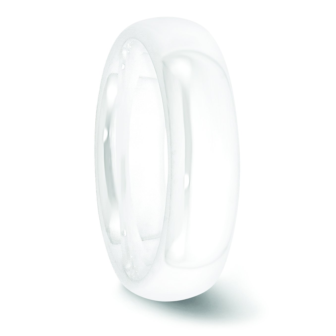 6mm White Ceramic Polished Wedding Band Ring for Men - Durable & Comfortable Wedding Ring for Groom, Engagement, Anniversary Gift - Perfect for Everyday Wear & Special Occasions