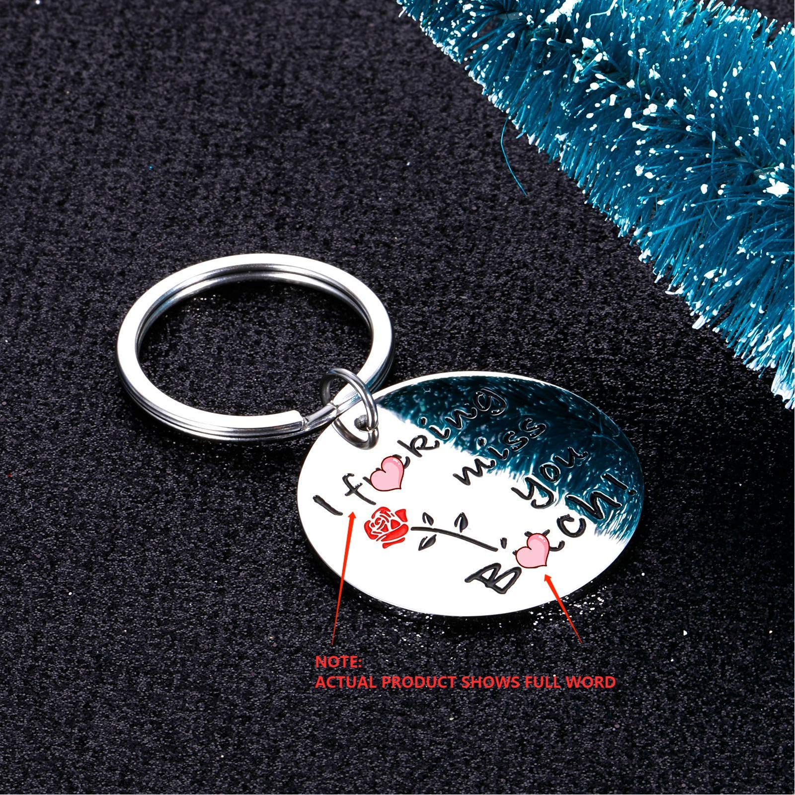 Funny Friendship Keychain Gift for Best Friend - Thoughtful Present for Sister, BFF, or Sorority - Long Distance Miss You Gift for Women - Reunion & Birthday Jewelry Keyring - Perfect for Gifts, Parties, and Special Occasions