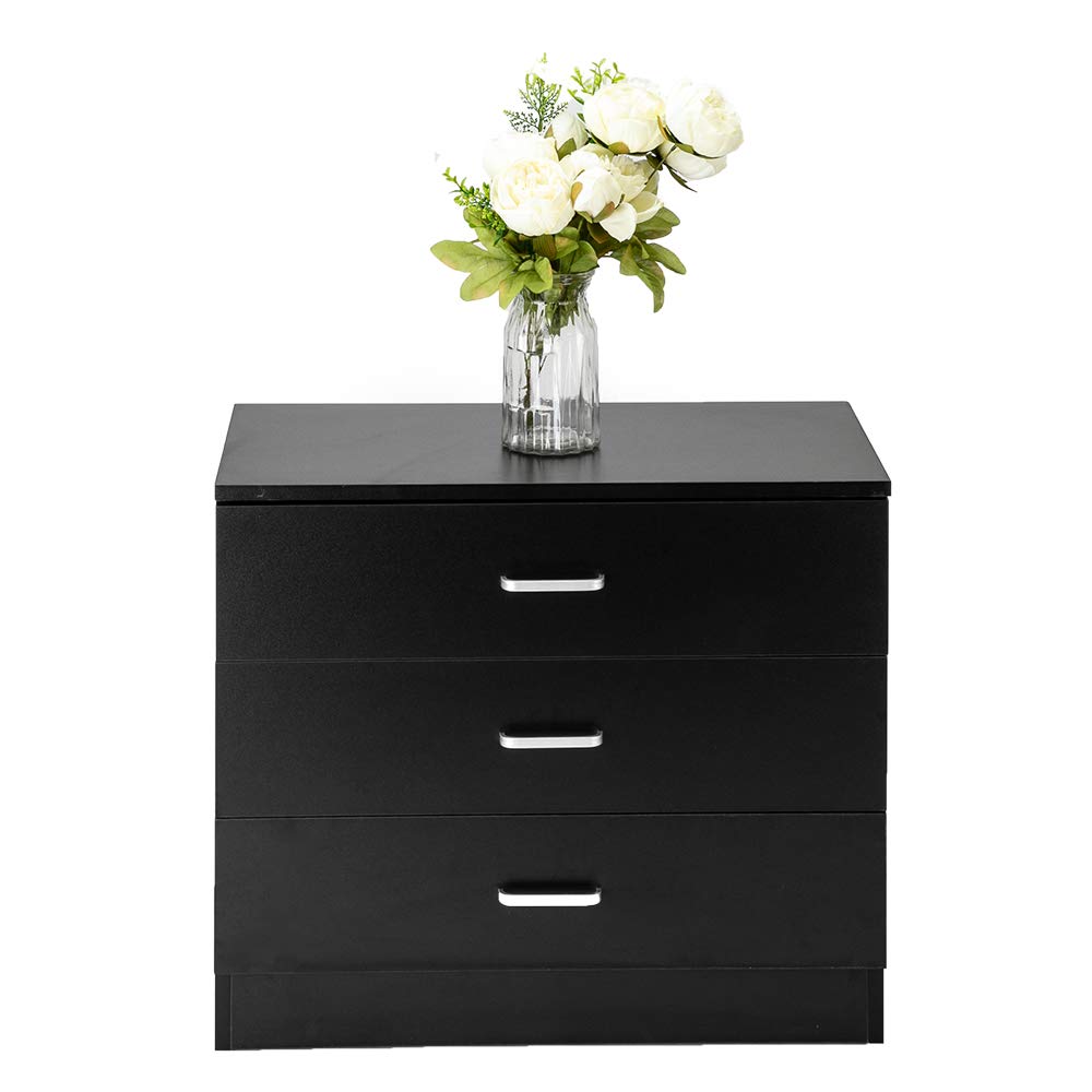 3-Drawer Wooden Dresser Organizer with Matte Handles - Compact Storage Chest for Bedroom, Living Room & Office - Perfect for Clothes, Books & Home Organization