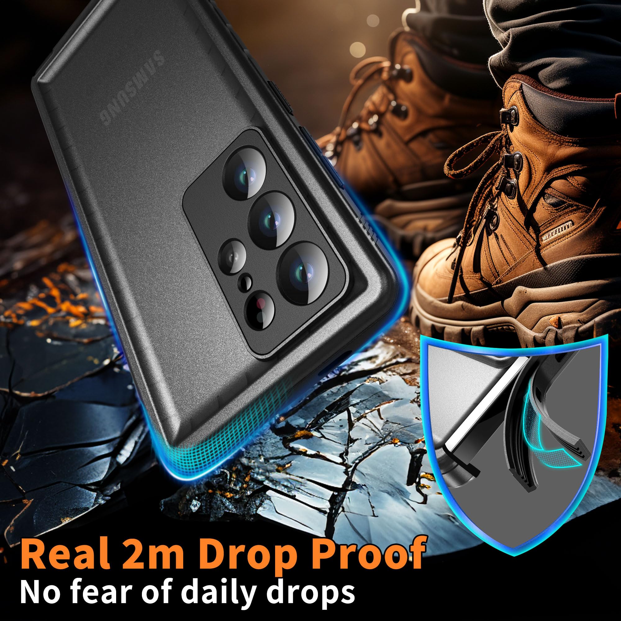 Samsung Galaxy S24 Ultra Waterproof Case - Heavy Duty 360 Full Body Protection, Shockproof, Dustproof, IP68 Certified with Built-in Screen & Camera Protector | Slim Fit Design for Outdoor, Travel & Everyday Use