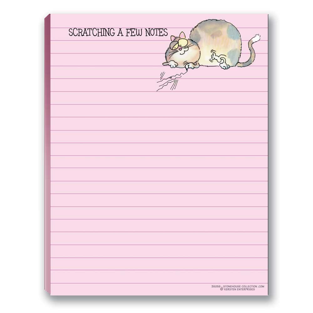 Stonehouse Collection Funny Cat Notepads - 4 Pack Assorted Cute Cat Memo Pads - USA Made Stationery for Office, School & Home Use
