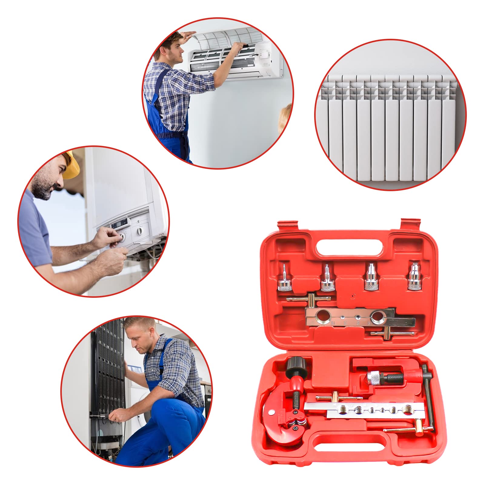 3-19mm Tube Cutter Kit with Double Flaring Dies - Copper Pipe Brake Fuel Line Repair Tool for Refrigeration & Automotive Use - Perfect for HVAC, Plumbing and DIY Projects