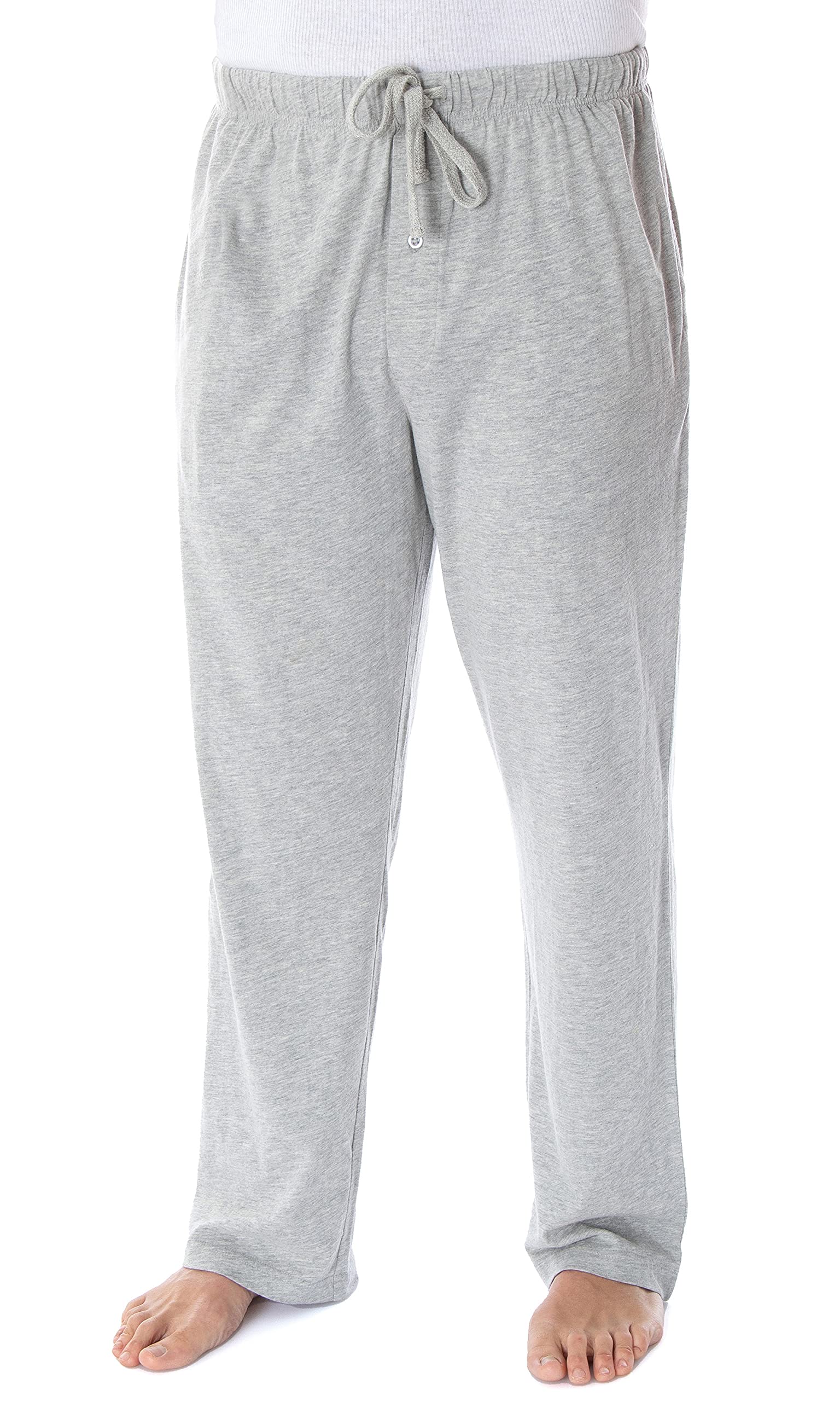 INTIMO Men's Cotton Polyester Blend Jersey Knit Lounge Pajama Pants - Soft Comfortable Sleepwear for Home Relaxation & Lounging