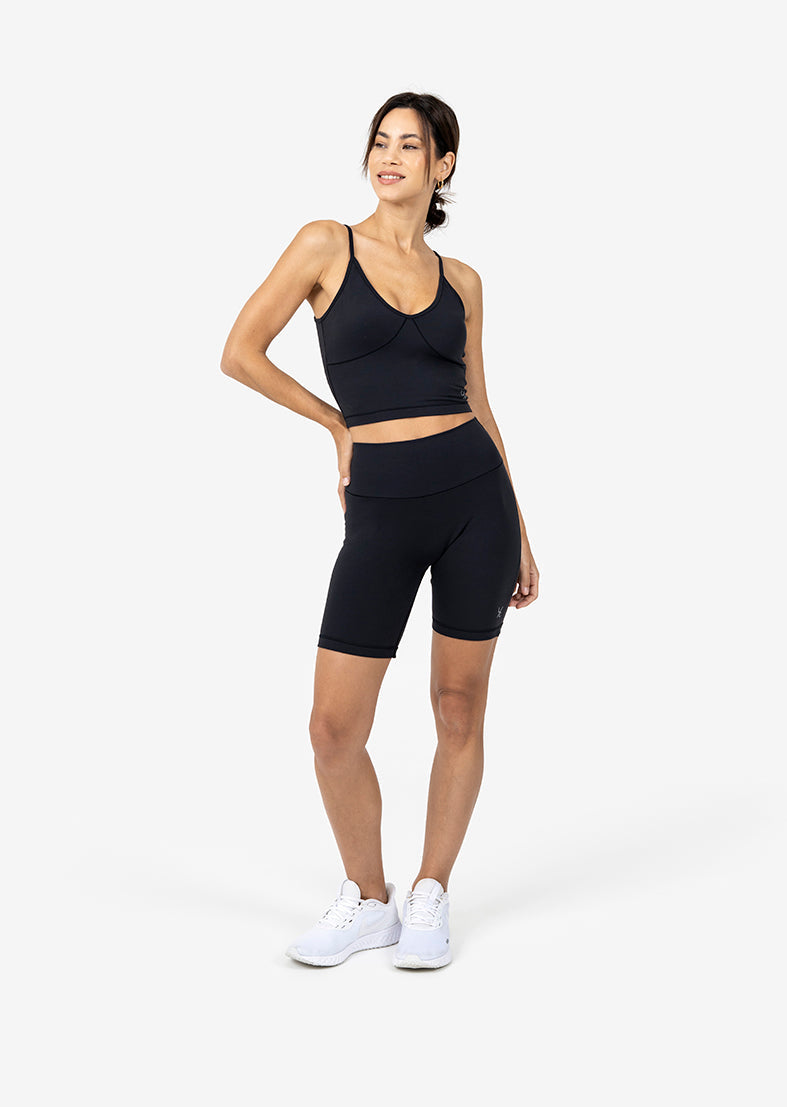 Elevate Life Cycle Short Black - High Waisted Biker Shorts for Women, Breathable Workout Shorts with Pockets, Yoga Running Gym Fitness - Perfect for Cycling, Yoga, Running & Lounge Wear