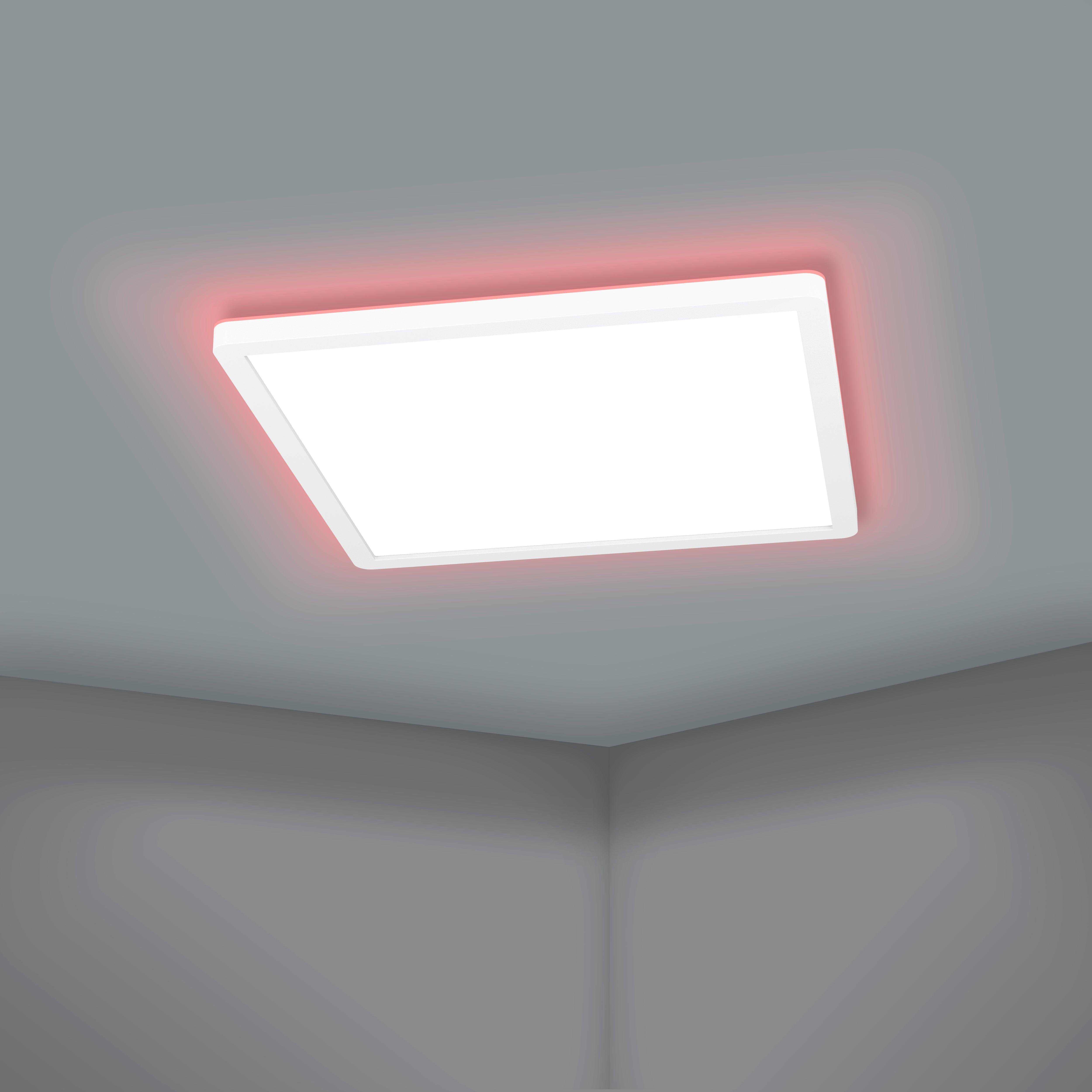 Eglo Connect Rovito Z Smart White Square LED Ceiling Flush Mount Light 42cm - Modern Lighting for Living Room, Bedroom & Kitchen