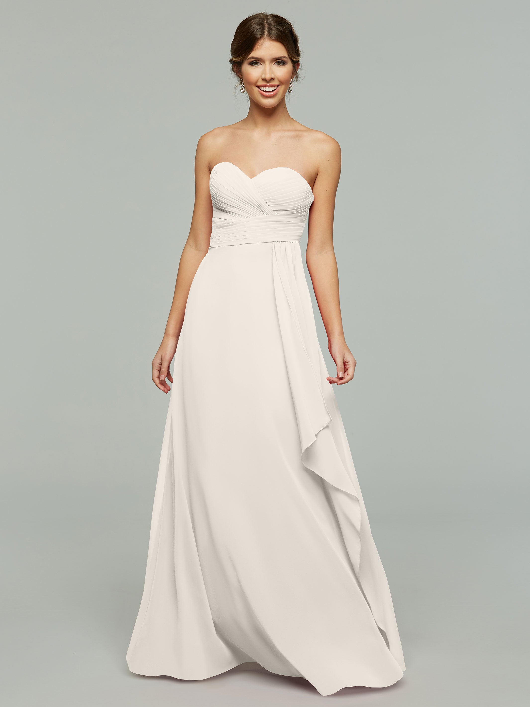 Elegant 80046 Chiffon Sheath Bridesmaid Dress with Sweetheart Neckline - Perfect for Weddings, Formal Events & Evening Parties