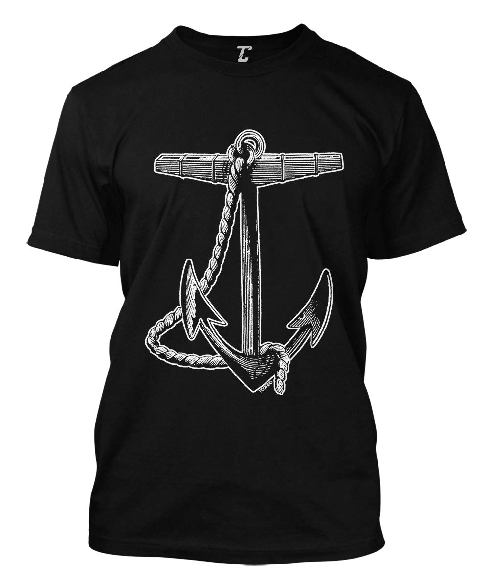 Anchor Nautical Marine Boat Yacht Men's T-Shirt - Premium Cotton Crewneck Tee for Sailing, Fishing & Nautical Enthusiasts