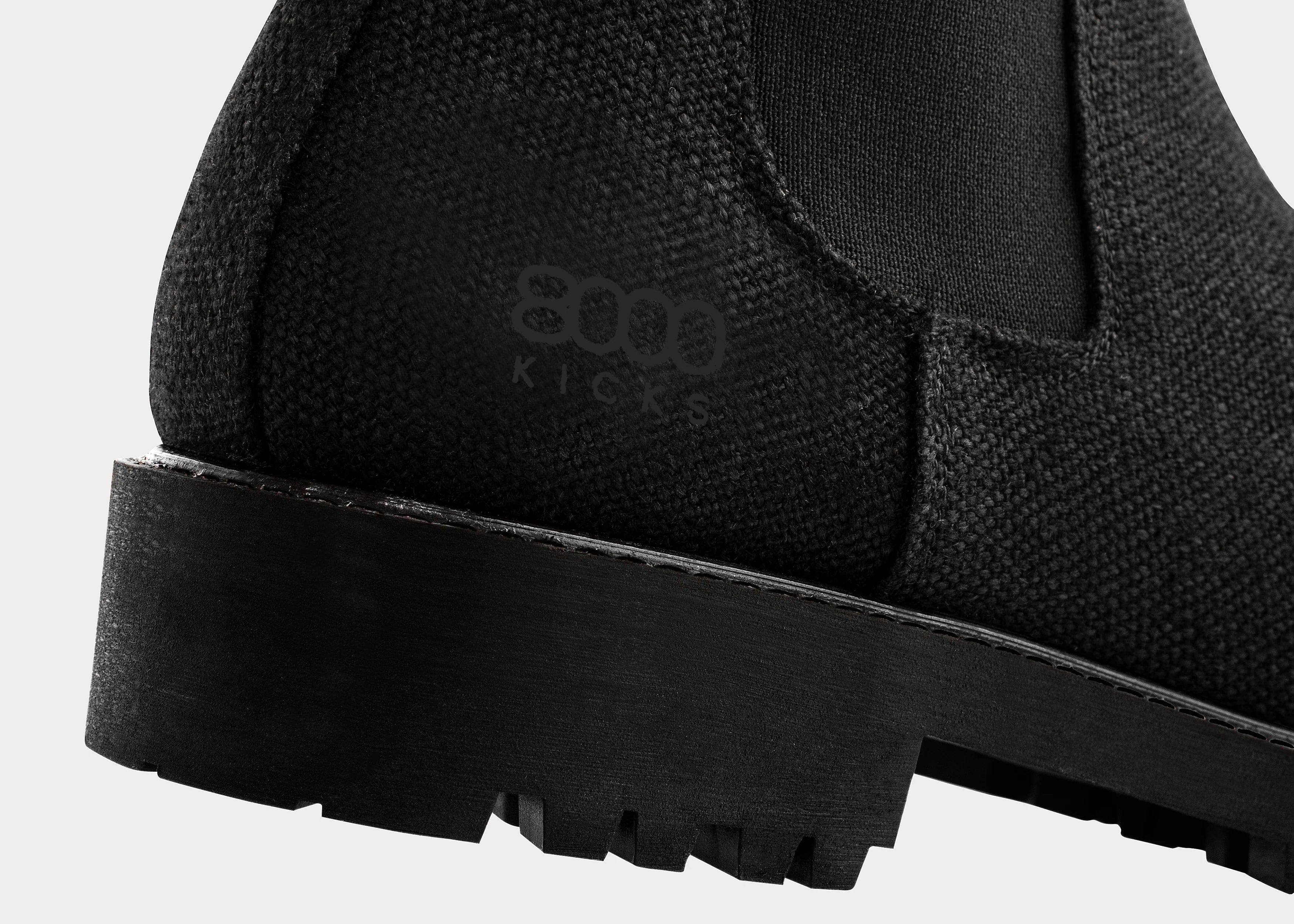 Vegan Hemp Chelsea Boots for Women - Full Black | Comfortable & Sustainable Footwear for Casual Outings & Work