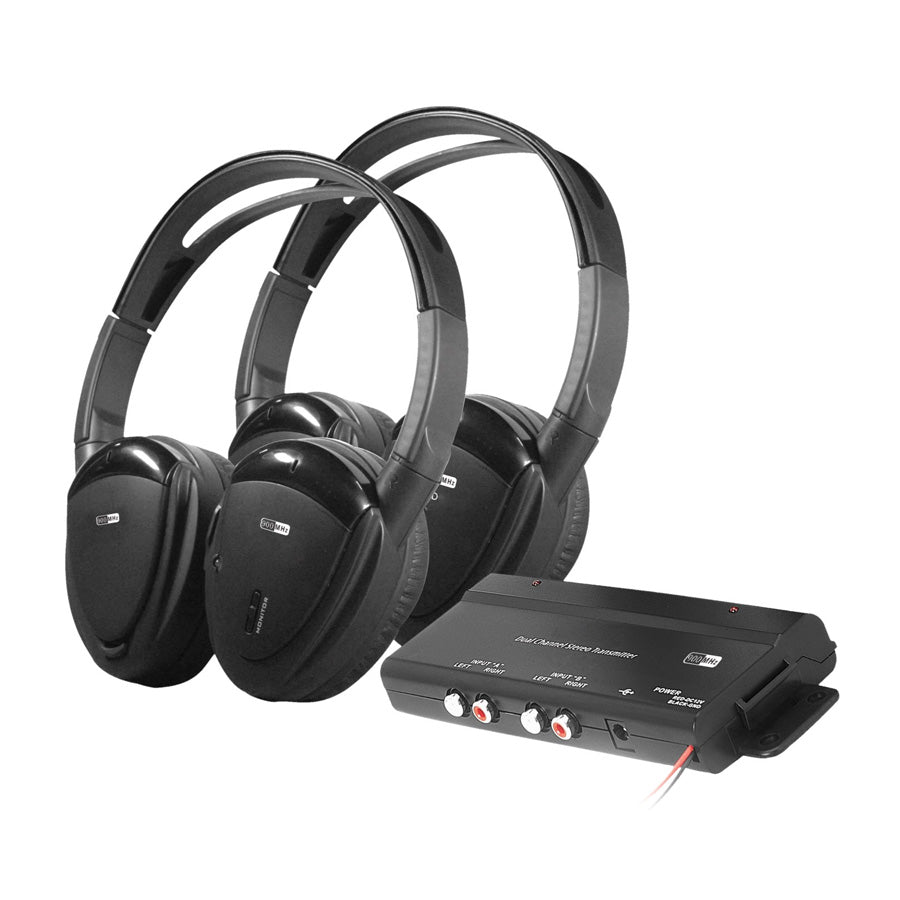 HP 902RFT 900MHz Wireless Headphones with Transmitter - 2 Channel RF Stereo Sound for Home Theater, Gaming & TV Watching