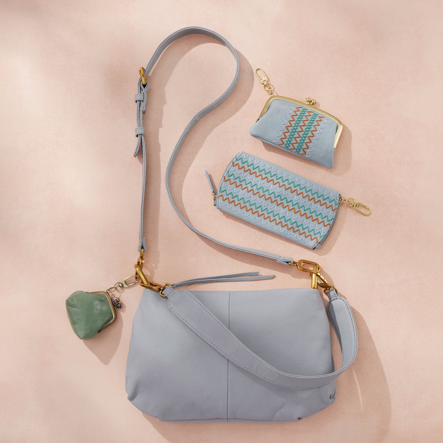 Premium Pebbled Leather Shoulder Bag - Blue Pearl | Stylish & Durable for Work, Travel & Everyday Use