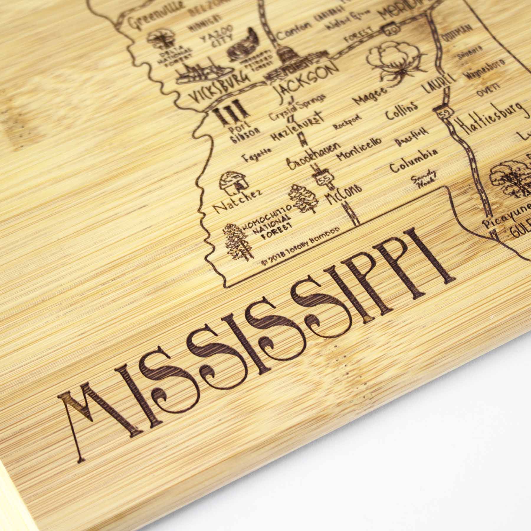 Premium Mississippi Wood Cutting Board - 11 x 8.75 Inches - Durable Bamboo Chopping Board for Kitchen, Charcuterie & Serving - Perfect for Home Chefs & Entertaining