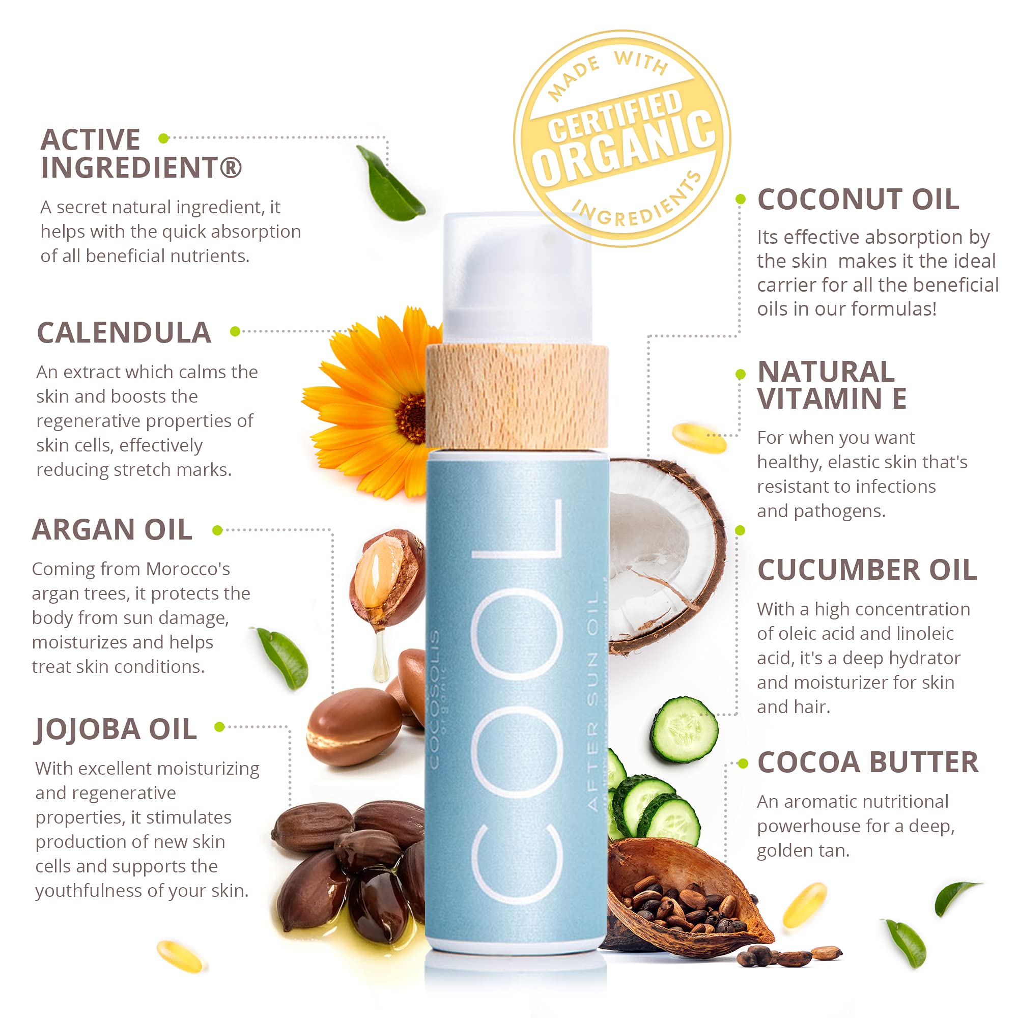 COCOSOLIS Bio Body Oil Bundle – Organic MONOI Tanning Oil & COOL After Sun Oil for Healthy, Long-Lasting Tan & Skin Recovery | Perfect for Beach, Pool & Summer Vacations