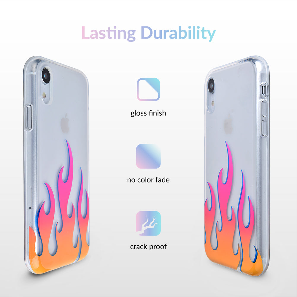 Flames Clear iPhone Case - Shockproof & Scratch-Resistant Protective Cover for iPhone [Model] - Perfect for Everyday Use, Travel & Outdoor Adventures