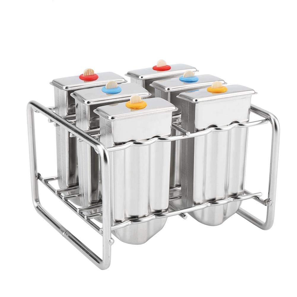 Stainless Steel Popsicle Molds Set of 6 - Round Head Double Groove Ice Cream Maker for Home & Industrial Kitchen Use | Perfect for DIY Frozen Treats, Summer Parties & Kids Snacks