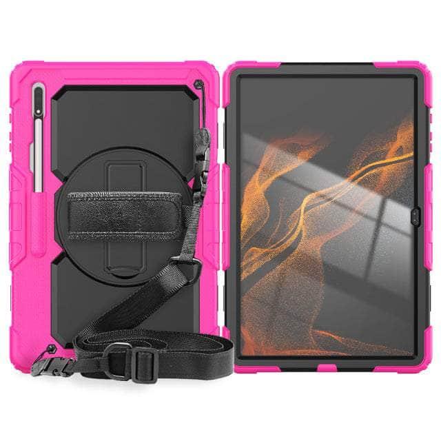 360° Rotatable Hand Strap Kickstand Case for Samsung Galaxy Tab S8 Ultra - Perfect for Work, Travel & Entertainment