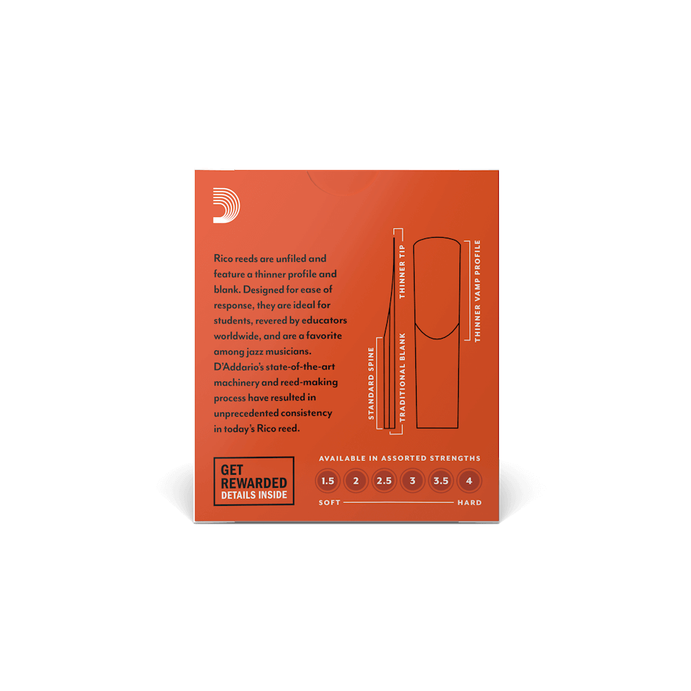 D'Addario Rico Soprano Saxophone Reeds 3.0 Strength - Single Reed for Professional Sax Players - Perfect for Jazz, Classical & Solo Performances