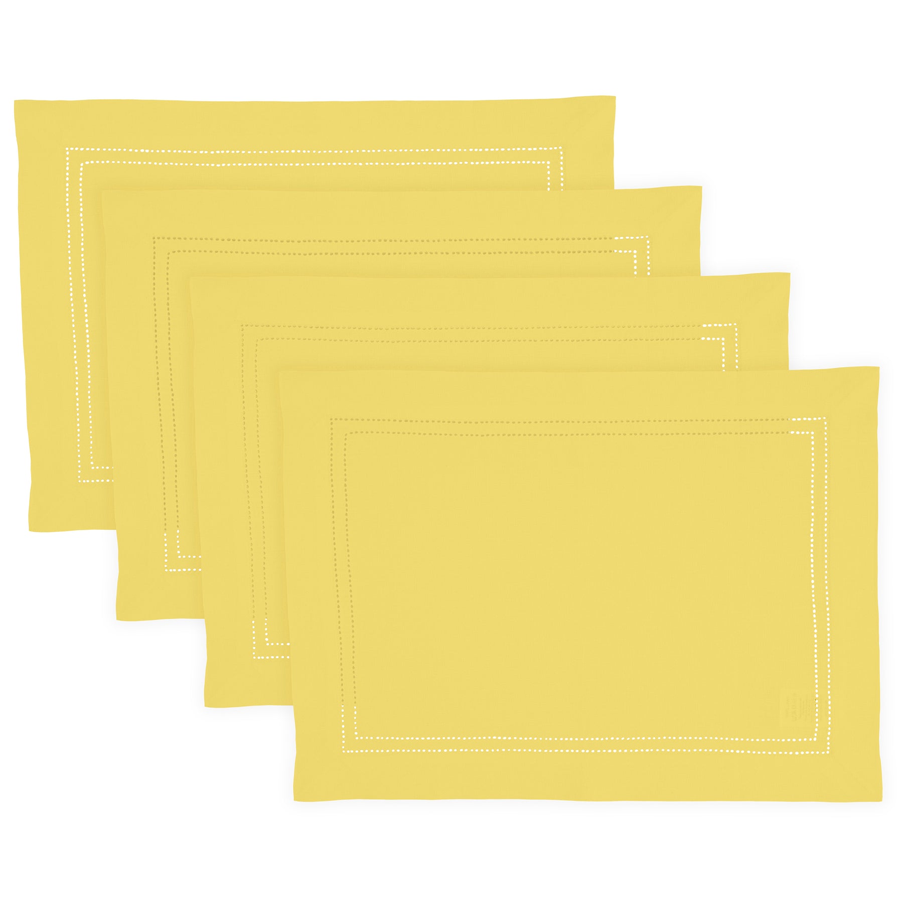 Premium Linen Double Hemstitch Placemats Set of 4 - Elegant Table Decor for Dining, Parties & Home Styling - Washable & Durable Place Settings for Everyday Use