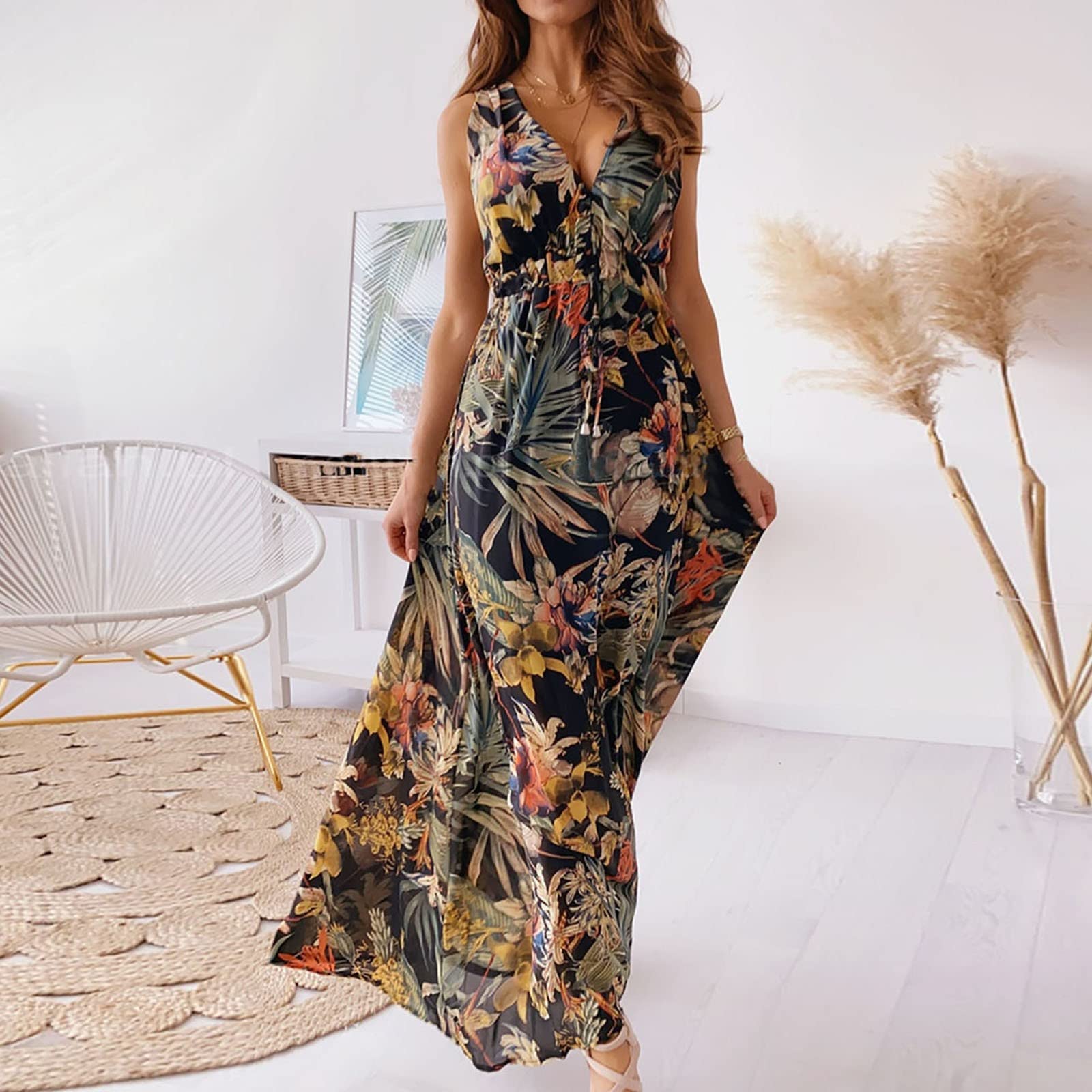 Oelaio Women's 3/4 Sleeve Wedding Guest Dress - Wrinkle Free Travel Dress for Women & Girls (Size 5-6) - Perfect for Weddings, Parties & Vacation Outfits