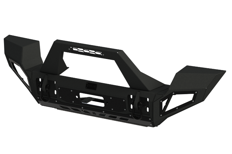 Bodyguard RXFWJ079J Front Bumper for Jeep Wrangler JK (2007-2019) - Heavy Duty Steel Construction with Full End Caps & Baja Bar | Off-Road, Trail Riding & Adventure Protection
