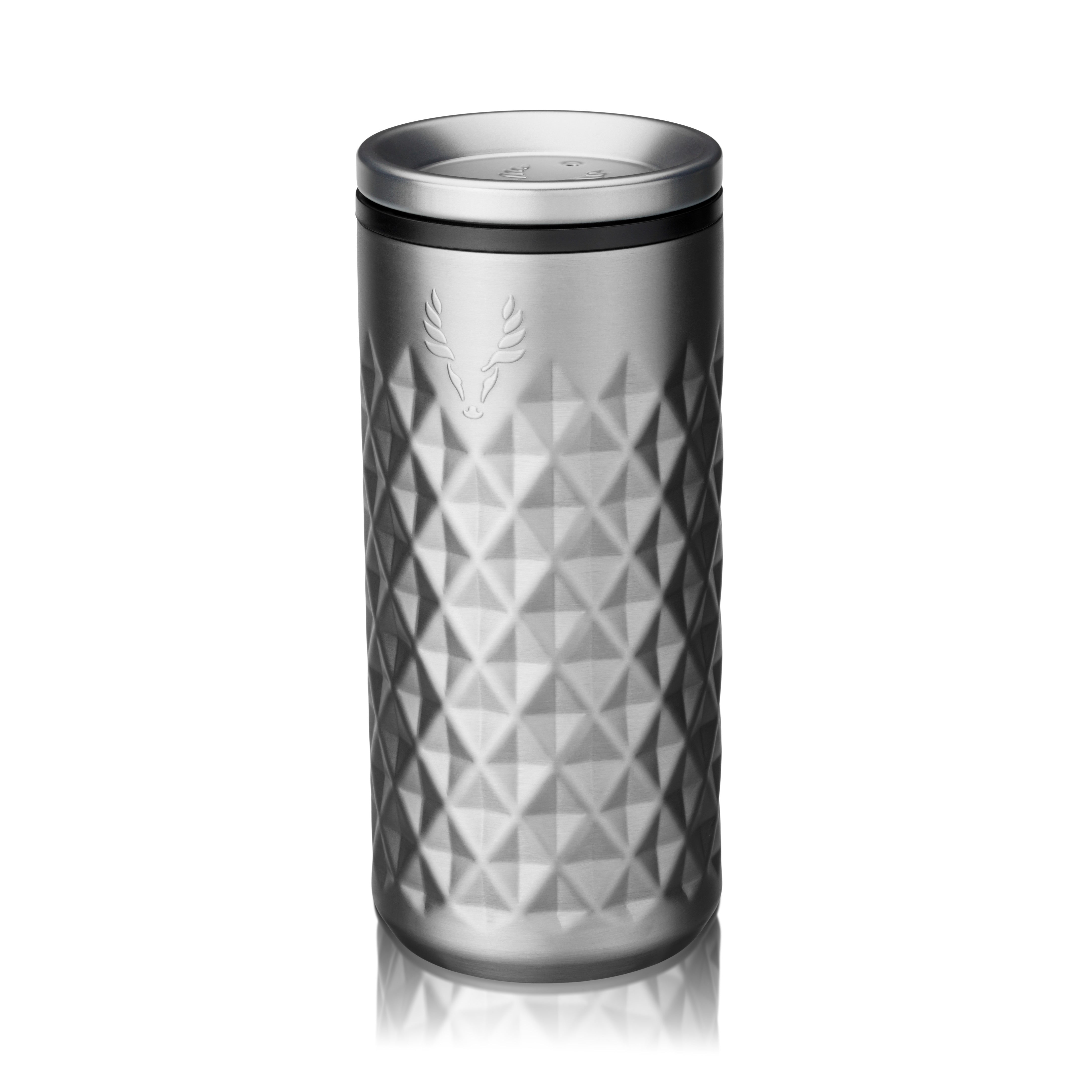 Premium Stainless Steel Highball Tumbler - 20oz Insulated Travel Mug with Lid, Keeps Drinks Hot/Cold for Hours - Perfect for Coffee, Tea, Cocktails & Outdoor Activities (Platinum Finish)