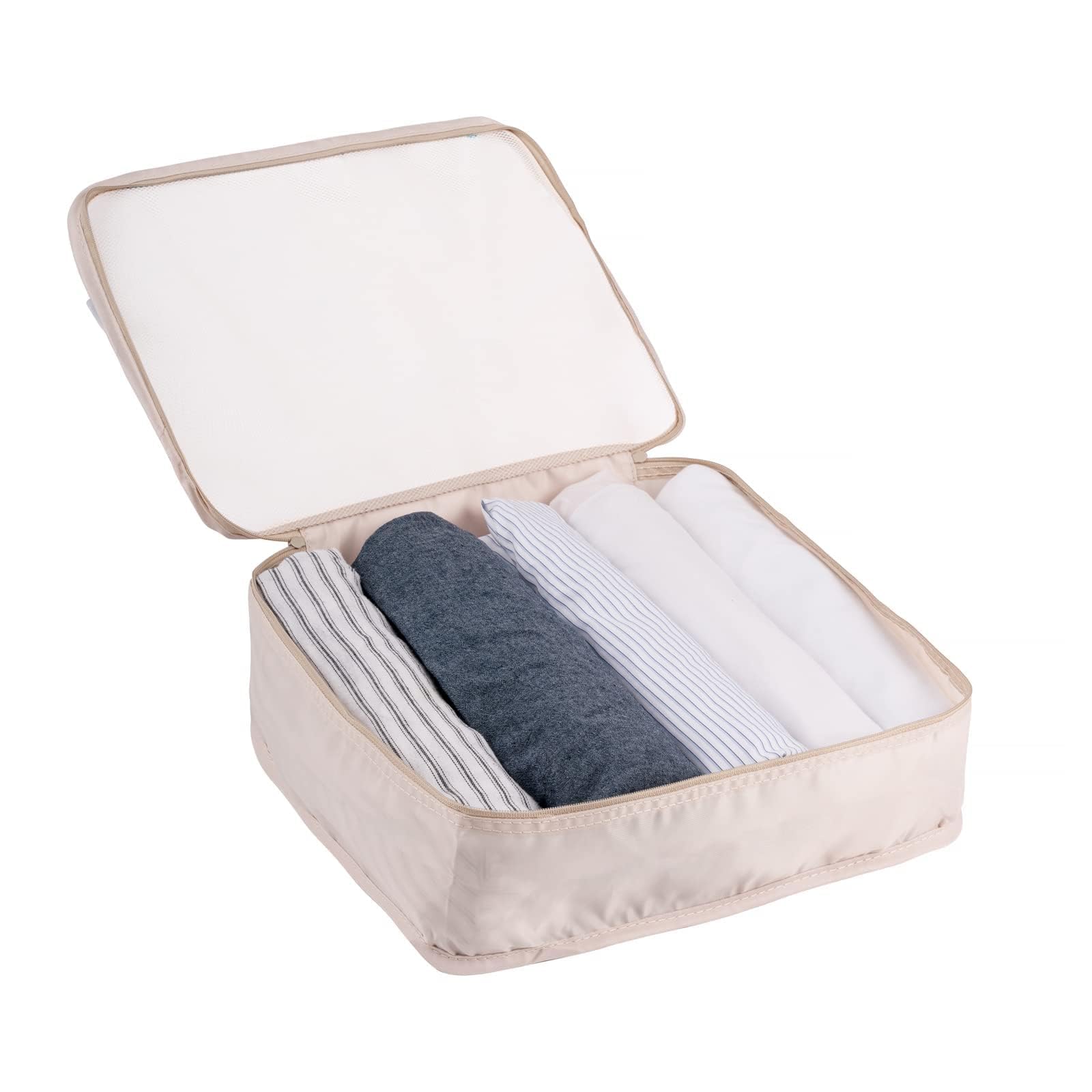 Adwaita 6-Piece Packing Cubes Set - Premium Travel Luggage Organizers for Suitcases & Backpacks (Ivory) | Perfect for Business Trips, Vacations & Weekend Getaways