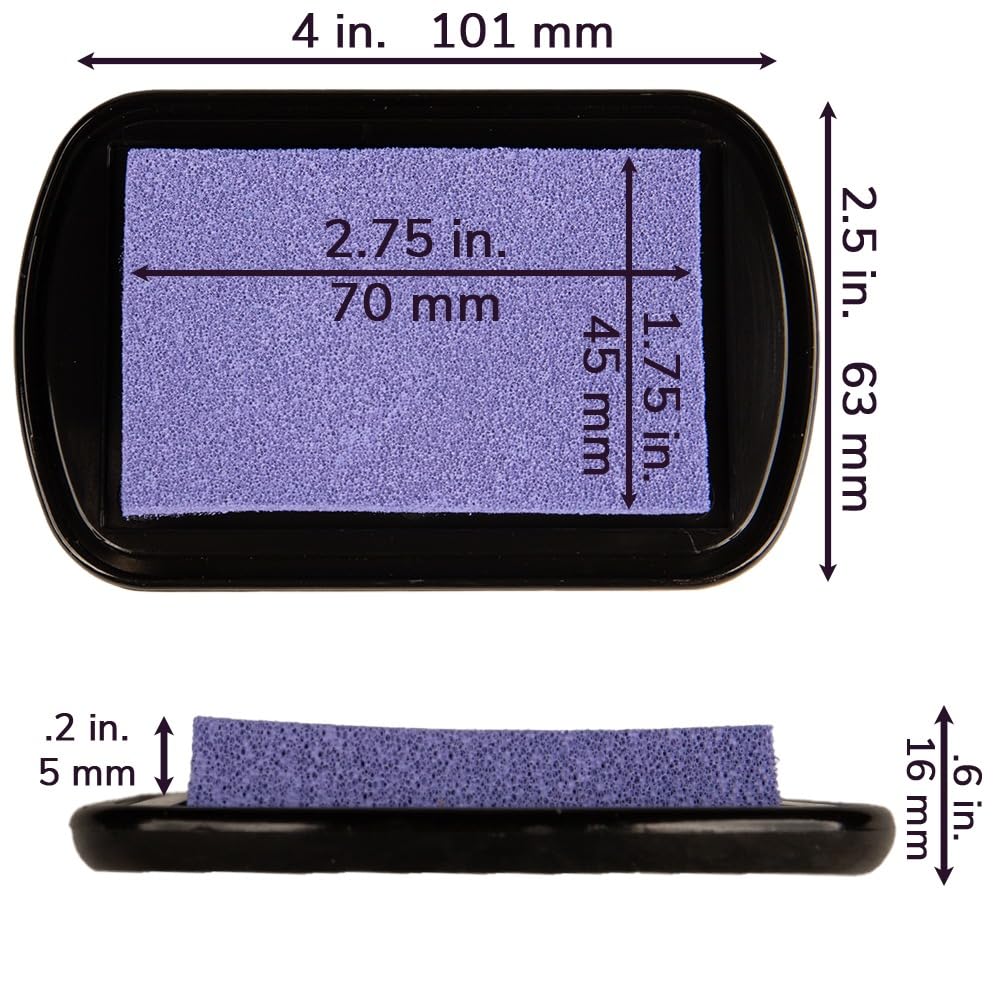 Craft County Pigment Ink Stamp Pad - Refillable Ink Pad with 15+ Vibrant Colors - Raised Edges for Large Stamps - Perfect for Scrapbooking, Card Making & DIY Crafts - Black