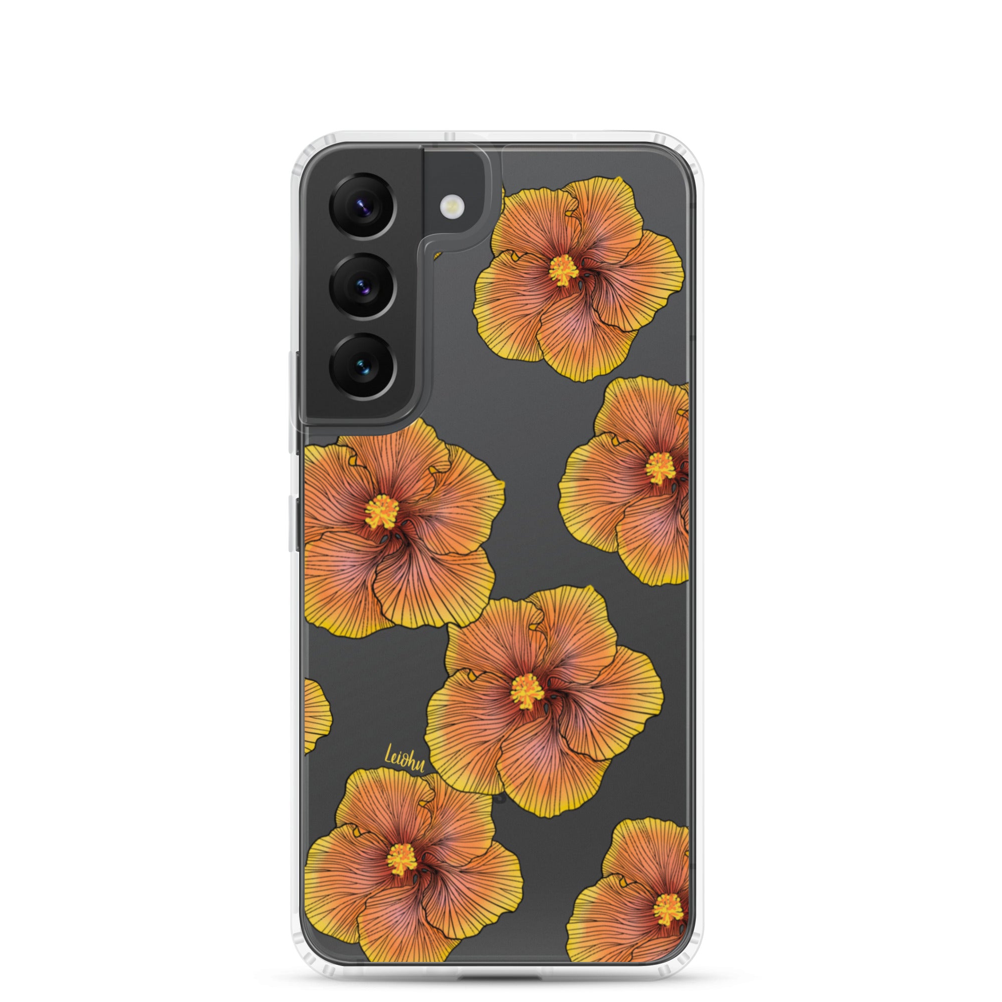 Sunrise Hibiscus Clear Phone Case for Samsung Galaxy - Slim Protective Cover for Everyday Use & Style