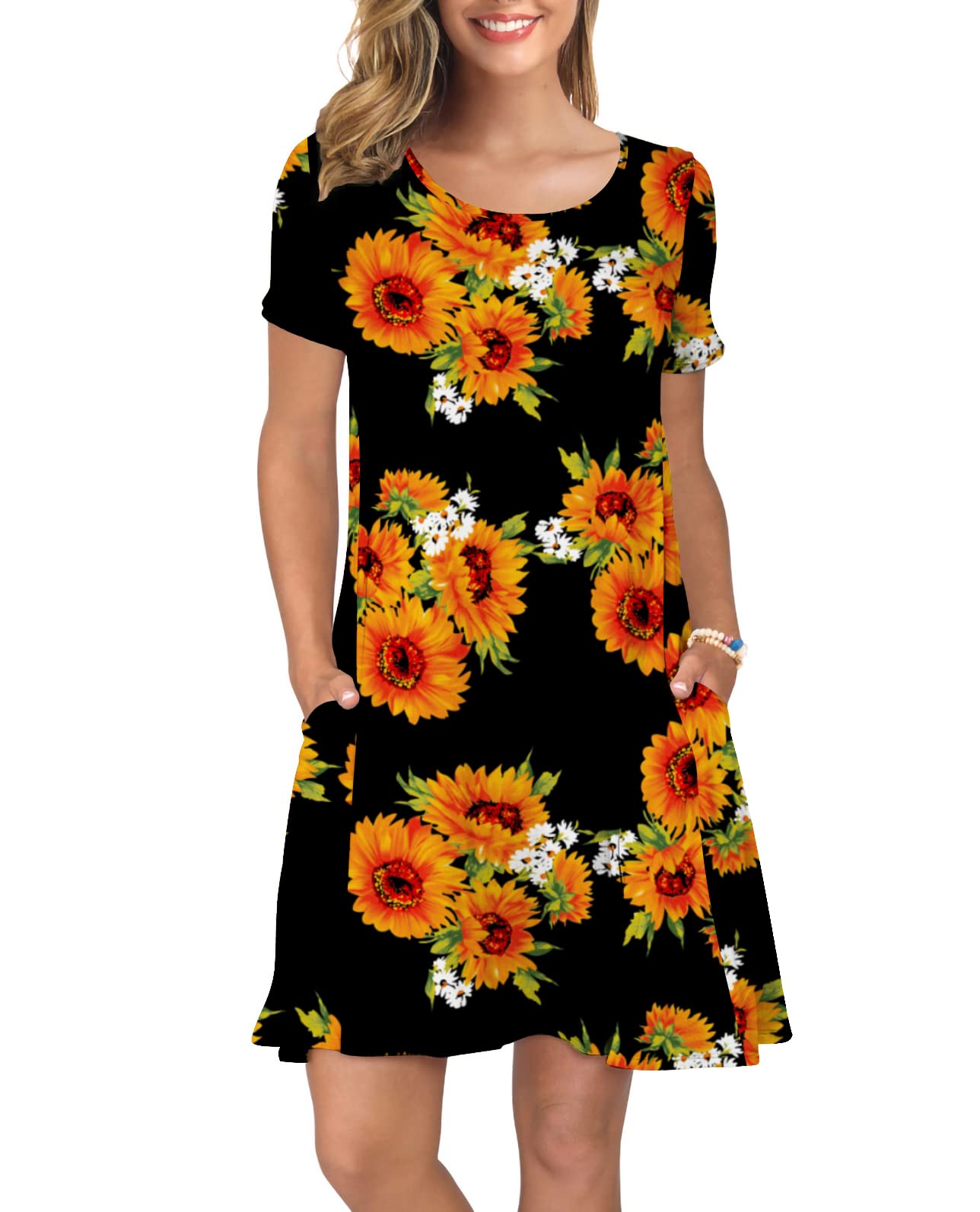 KORSIS Women's Summer Casual T-Shirt Dress - Flowy Swing Sundress with Pockets for Beach, Vacation & Everyday Wear | Perfect for Outdoor Activities, Travel and Relaxing
