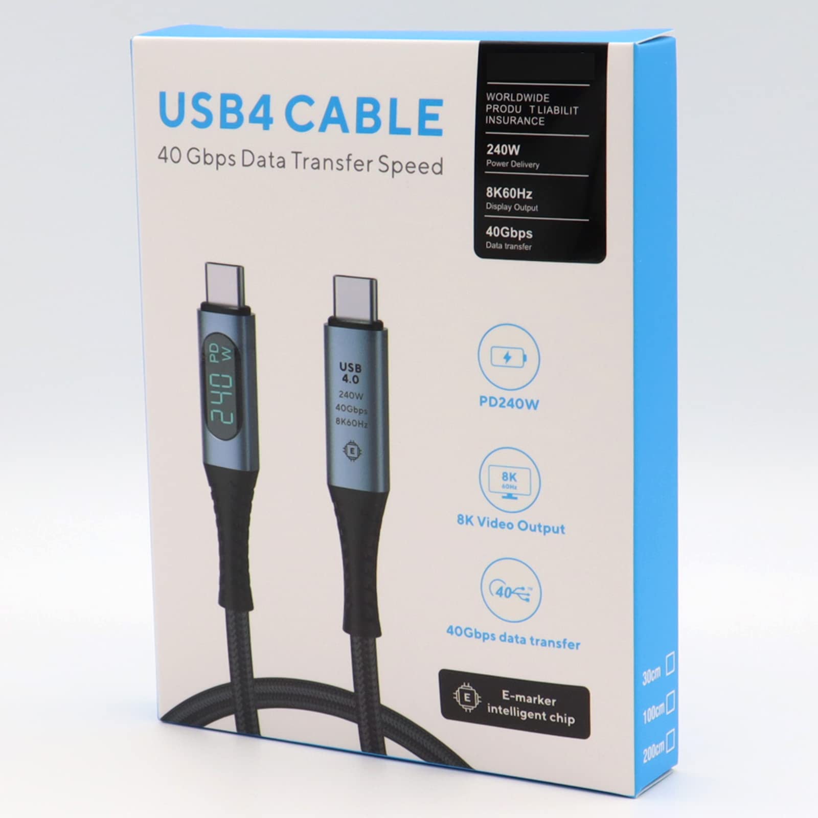 MOTONG 240W USB 4.0 Cable 40Gbps 8K@60Hz PD Fast Charging Type C to Type C Male to Male Cable for MacBook Pro, Dell XPS, iPad Pro, Galaxy S24 - Perfect for 4K/8K Video Editing, Gaming & Ultra-Fast Data Transfer