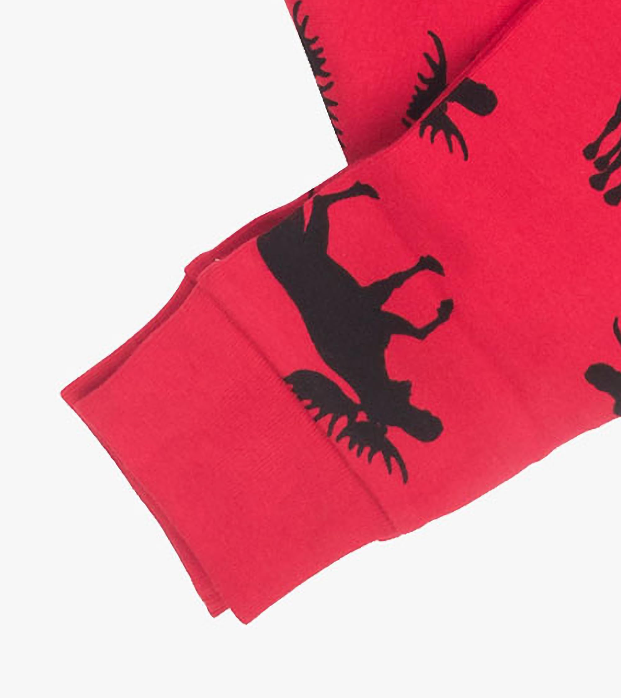Unisex Kids' Long Sleeve Printed Pajama Set with Moose Design - Red Cotton Sleepwear for Boys & Girls Age 3 | Cozy Winter Nightwear for Bedtime & Lounging