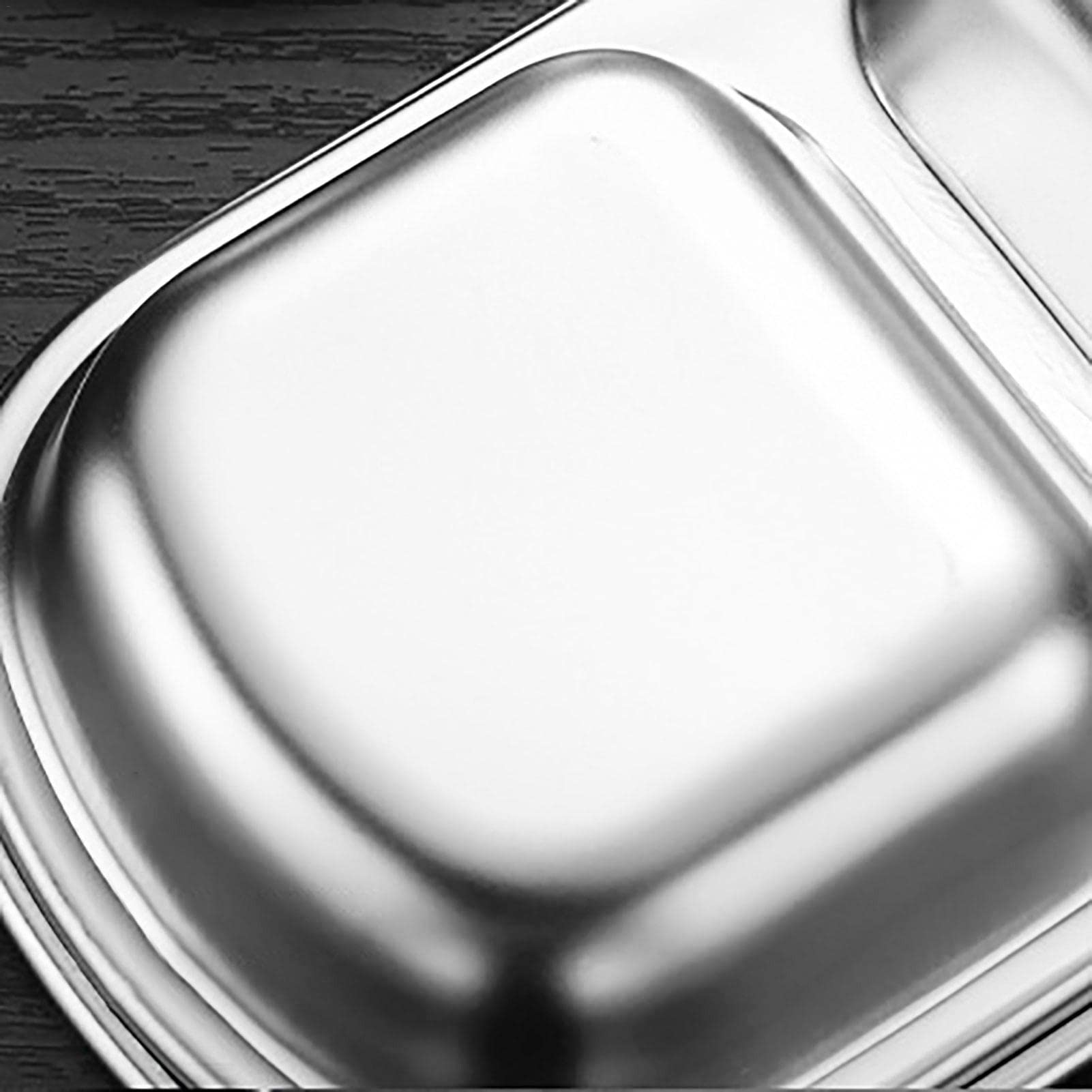 4Pcs Stainless Steel Square Seasoning Dishes - Stackable Sushi Dipping Bowls & Mini Appetizer Plates for Asian Cuisine, Sushi Restaurants, Home Kitchens & Party Serving
