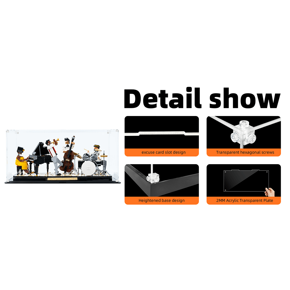 LEGO 21334 Ideas Jazz Quartet Display Case - Premium Acrylic Showcase for LEGO Jazz Band Set - Perfect for Home Decor, Office Display & Collector's Showcase