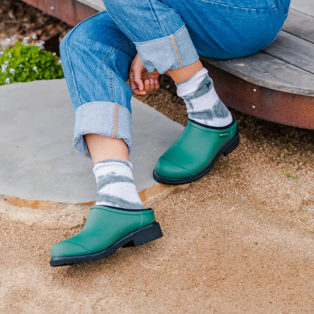 Merry People Billie Clog in Alpine Green - Waterproof Garden & Outdoor Shoes for Women - Perfect for Gardening, Beach Walks & Errands