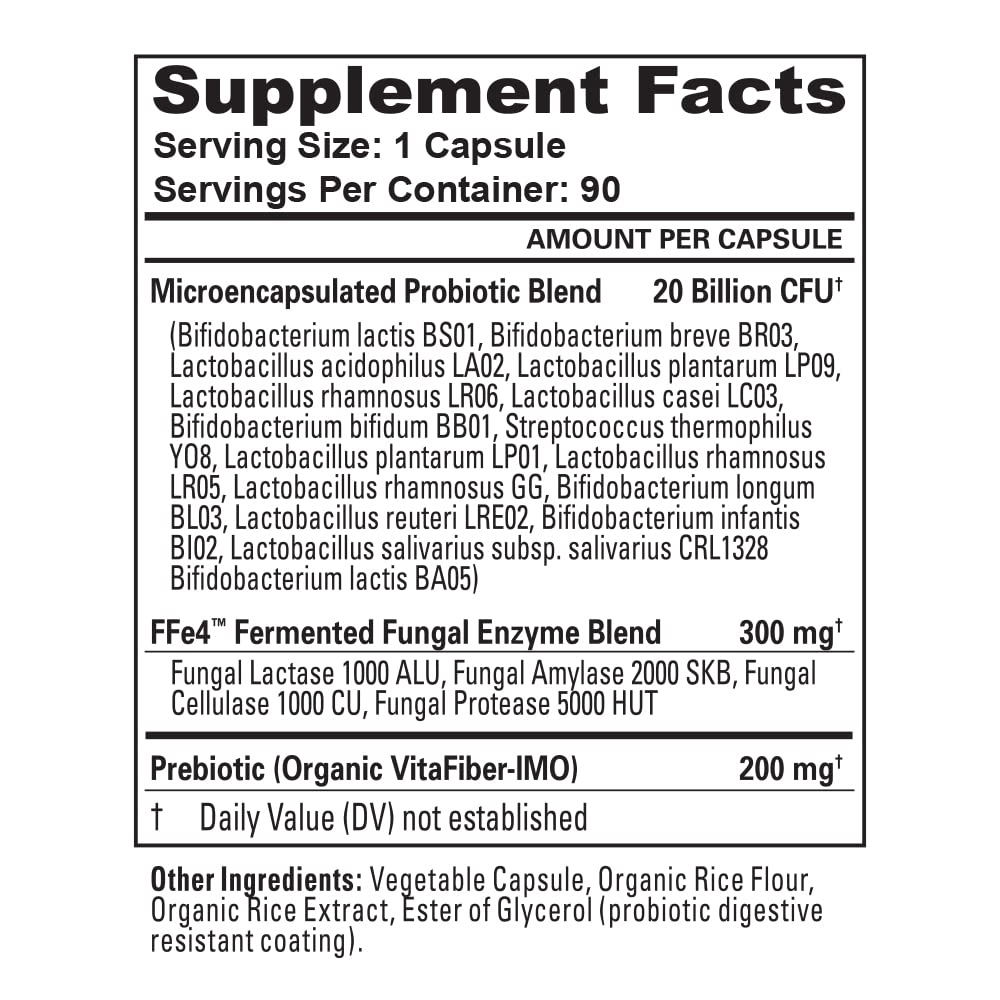 TriActive Biotics Advanced Care - 20 Billion CFU Probiotics for Digestive & Immune Support, Microencapsulated Probiotic Supplement for Women & Men, 90 Capsules - Supports Gut Health, Bloating Relief & Daily Wellness