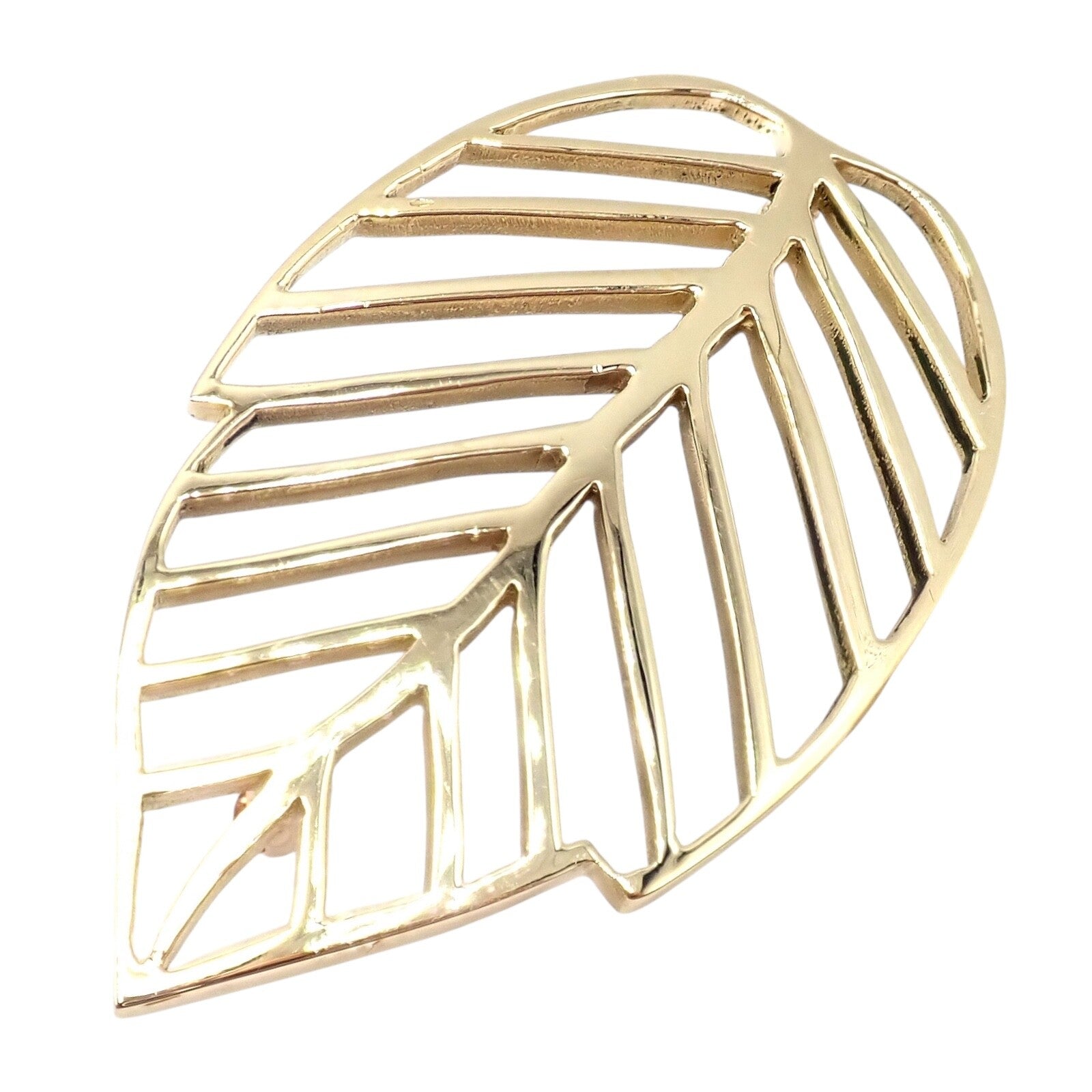 Authentic Tiffany & Co Angela Cummings 18k Yellow Gold Leaf Pin Brooch Vintage 1981 - Elegant Jewelry Gift for Women, Perfect for Weddings, Parties & Special Occasions