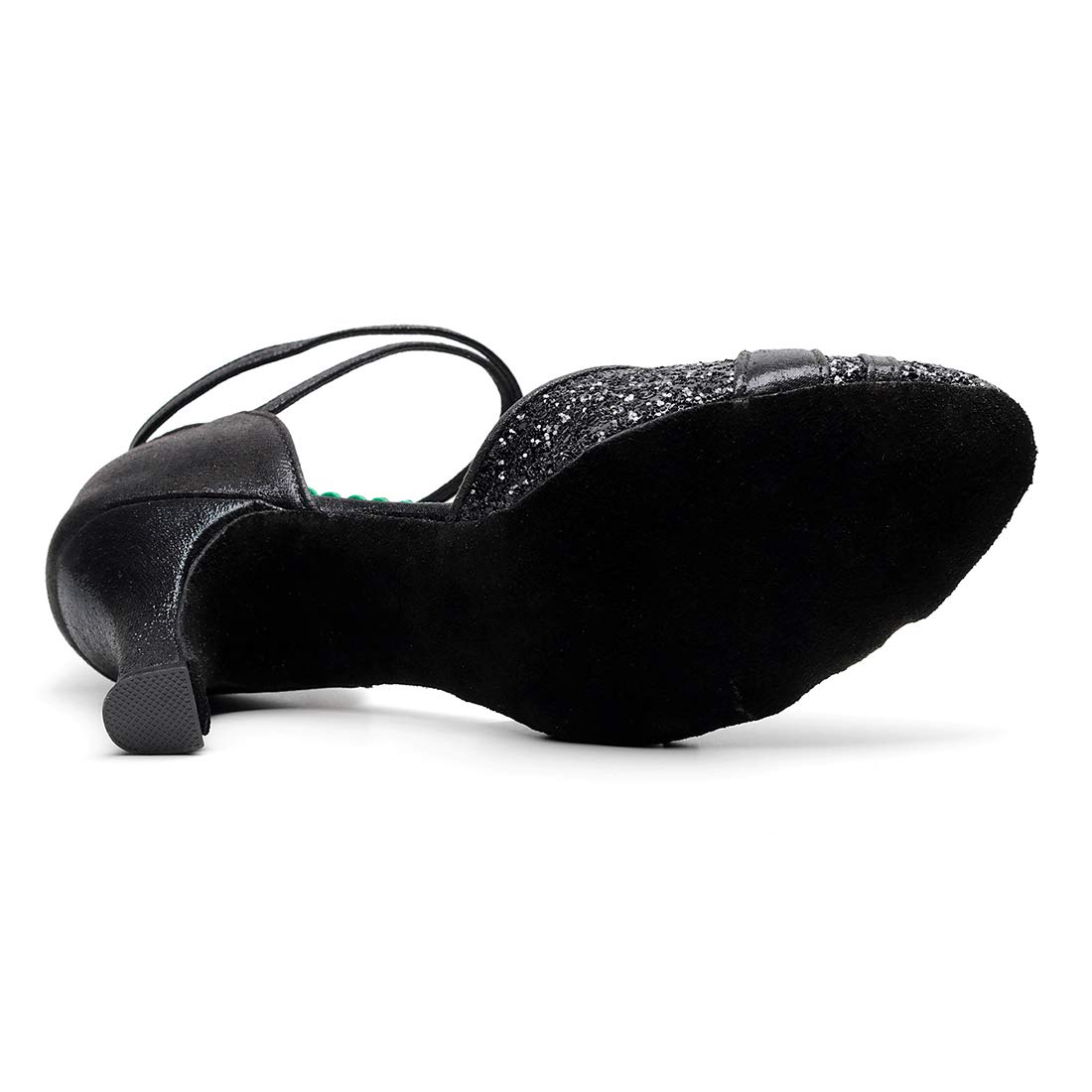 iCKER Women's Latin Dance Shoes - Heeled Ballroom Salsa Tango Party Sequin Shoes for Professional Performances & Social Dancing