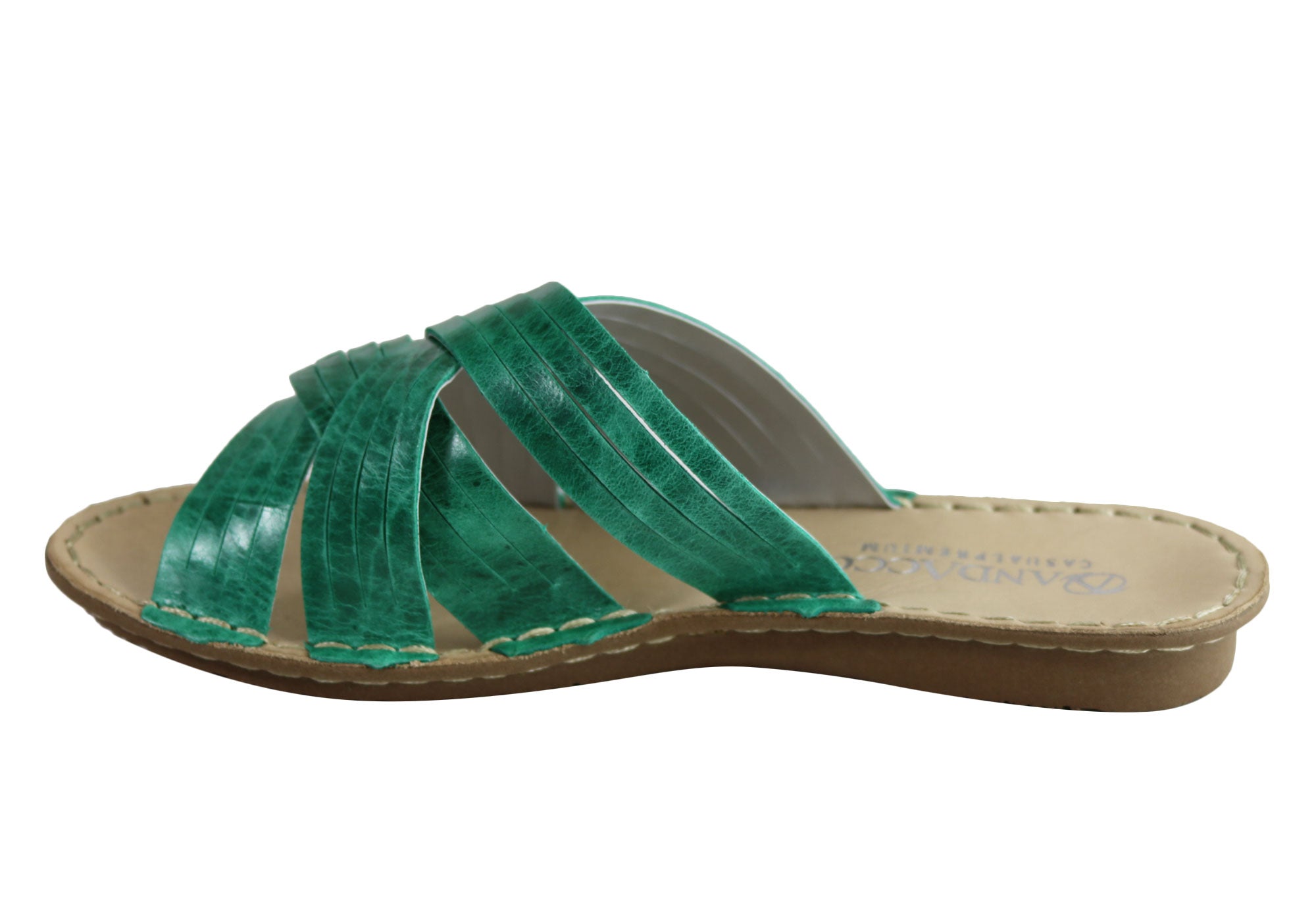 Andacco Memba Women's Comfortable Leather Slide Sandals - Handmade in Brazil - Perfect for Beach, Pool & Summer Vacations