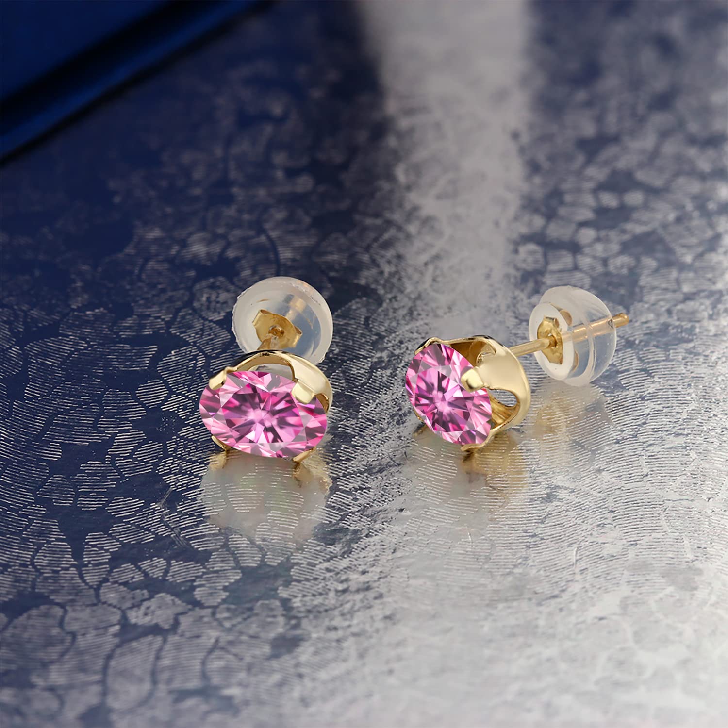 14K Yellow or White Gold 8x6mm Oval Birthstone Stud Earrings for Women & Men | Gemstone Jewelry Gift for Anniversary, Birthday & Special Occasions