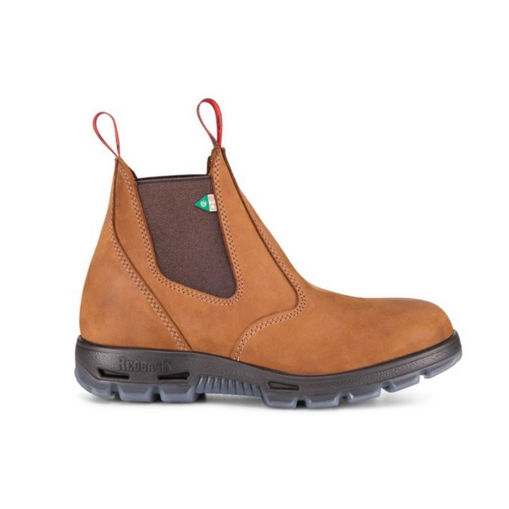 Redback Bobcat Unisex Slip-On Steel Toe Work Boots - Comfortable & Durable Safety Shoes for Construction, Warehouse & Industrial Work (PSBHT Tussock)
