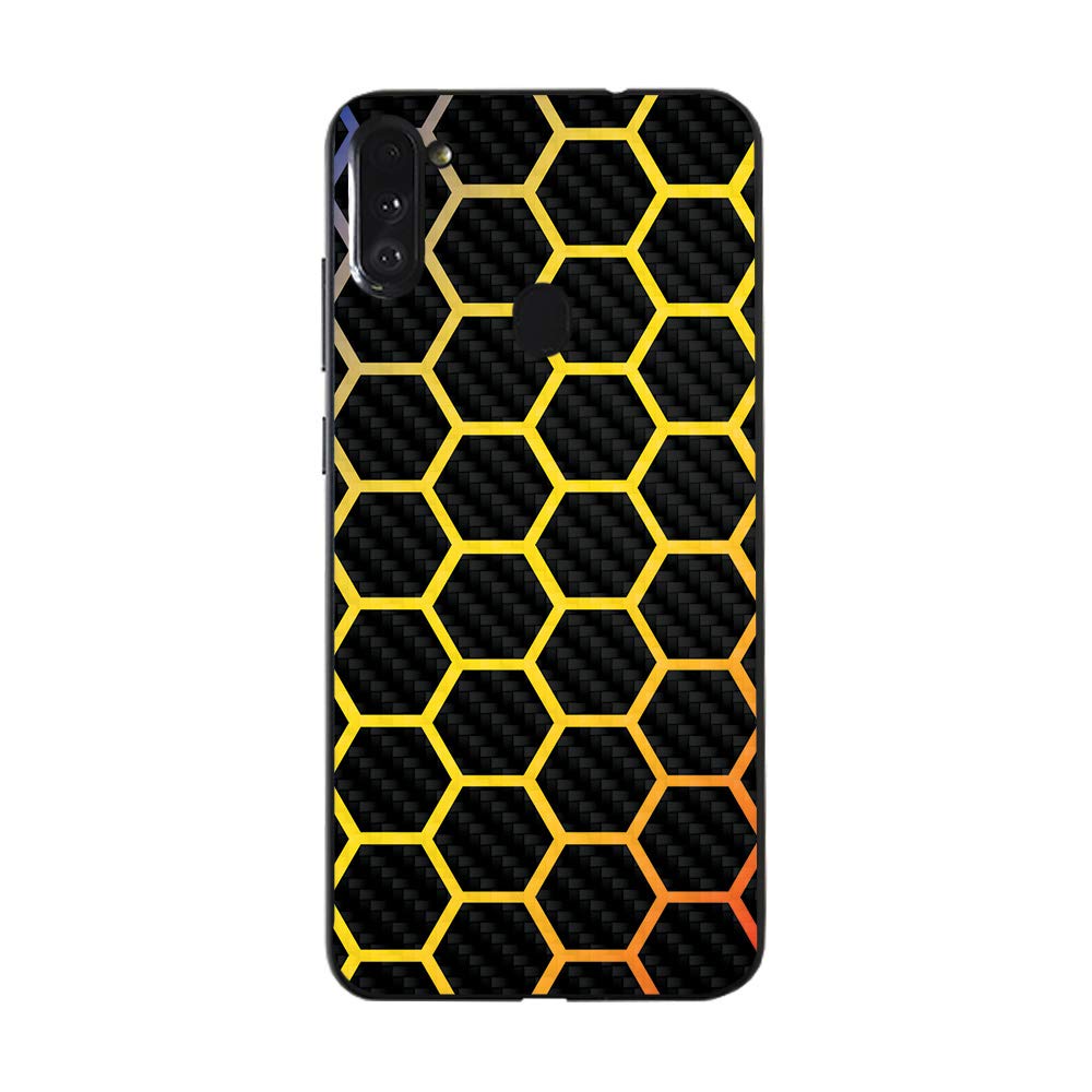 Premium Carbon Fiber Skin for Samsung Galaxy A11 - Honeycomb Design | Protective & Durable Textured Cover | Easy Application | Made in USA | Perfect for Daily Use, Travel & Work Protection